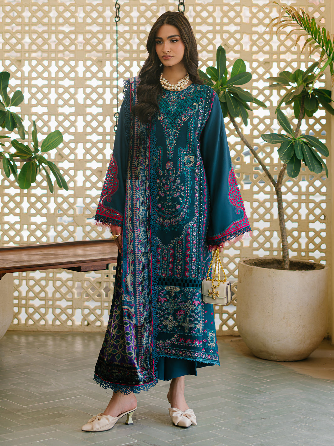 Bin Ilyas | Olivia Embroidered Winter 24 | 521 - B - Official Bin Ilyas stockist in UK - Sakeena London