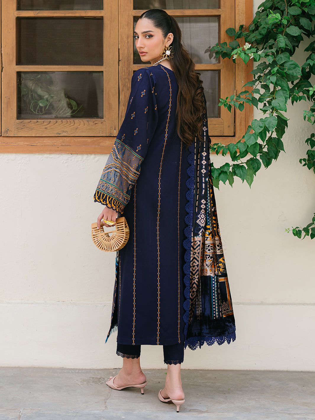 Bin Ilyas | Olivia Embroidered Winter 24 | 522 - A - Official Bin Ilyas stockist in UK - Sakeena London