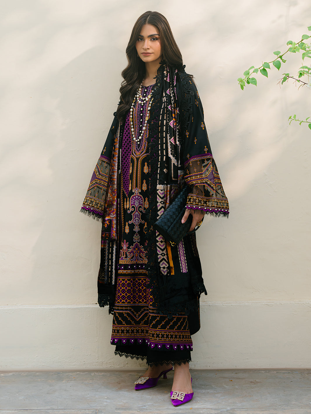 Bin Ilyas | Olivia Embroidered Winter 24 | 522 - B - Official Bin Ilyas stockist in UK - Sakeena London