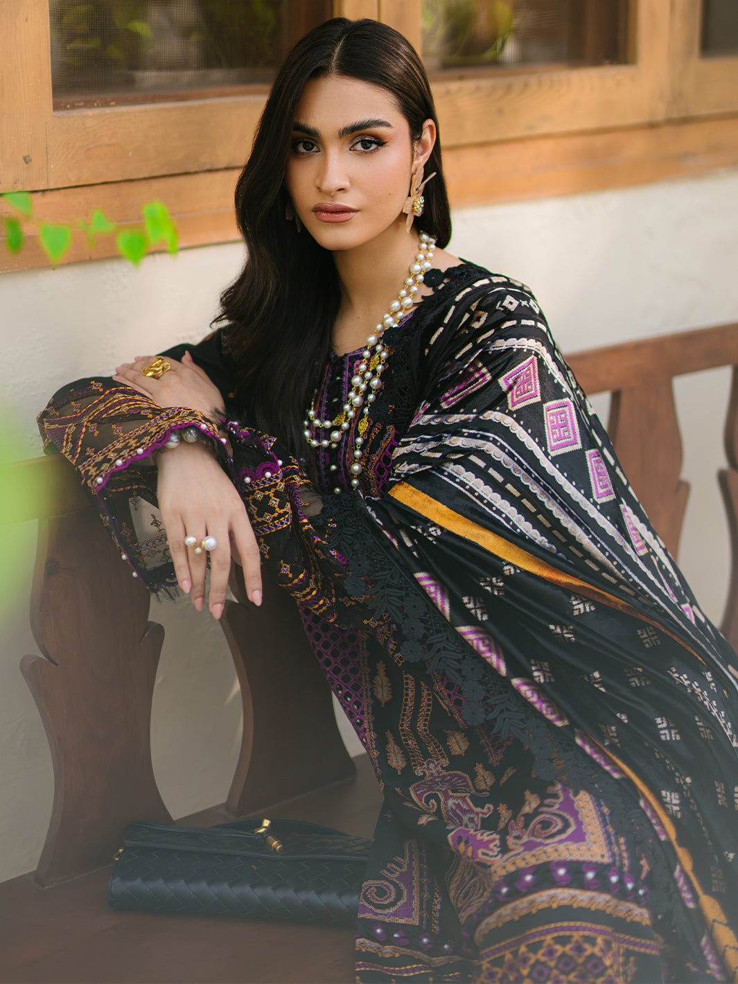 Bin Ilyas | Olivia Embroidered Winter 24 | 522 - B - Official Bin Ilyas stockist in UK - Sakeena London