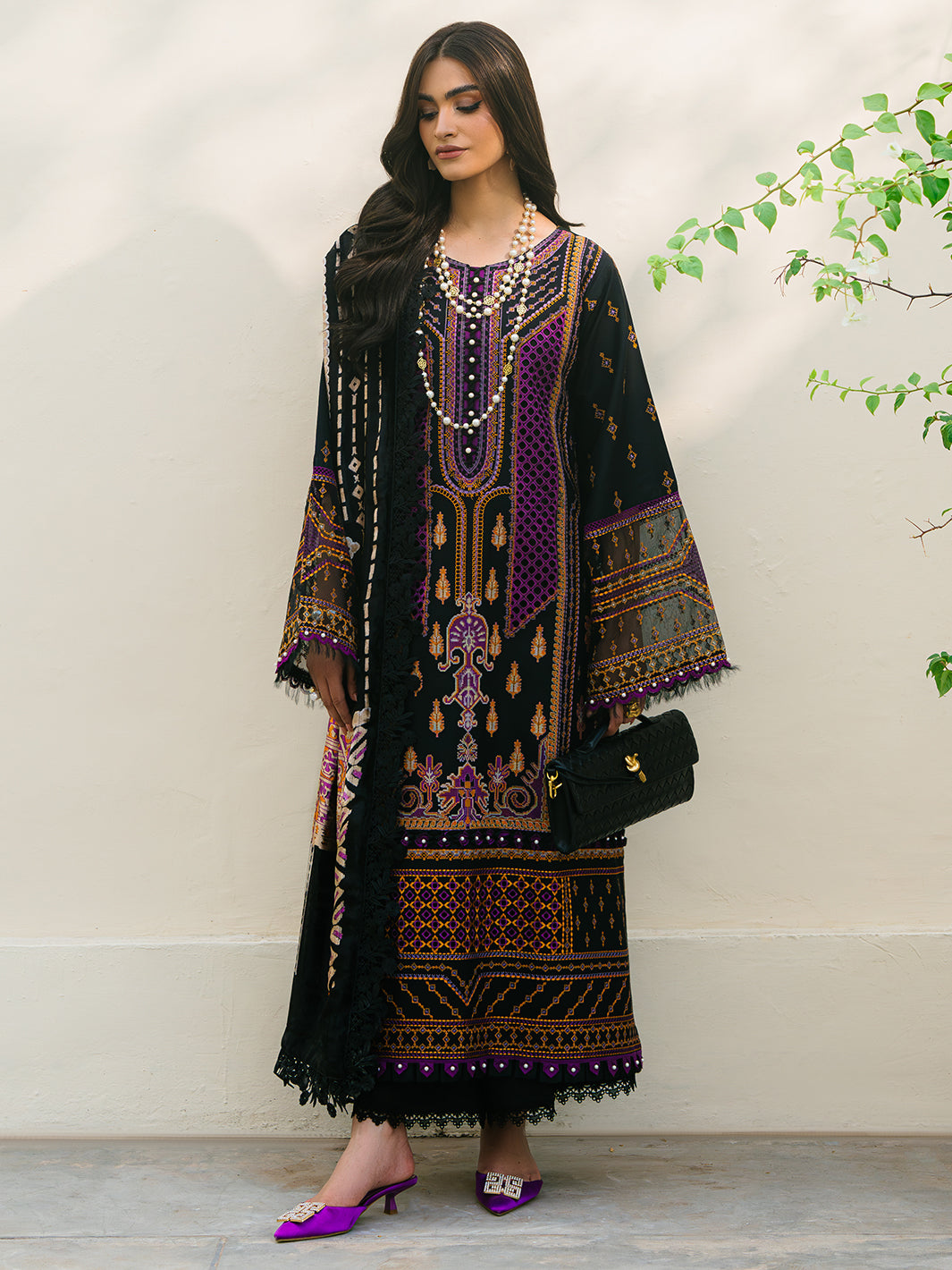 Bin Ilyas | Olivia Embroidered Winter 24 | 522 - B - Official Bin Ilyas stockist in UK - Sakeena London