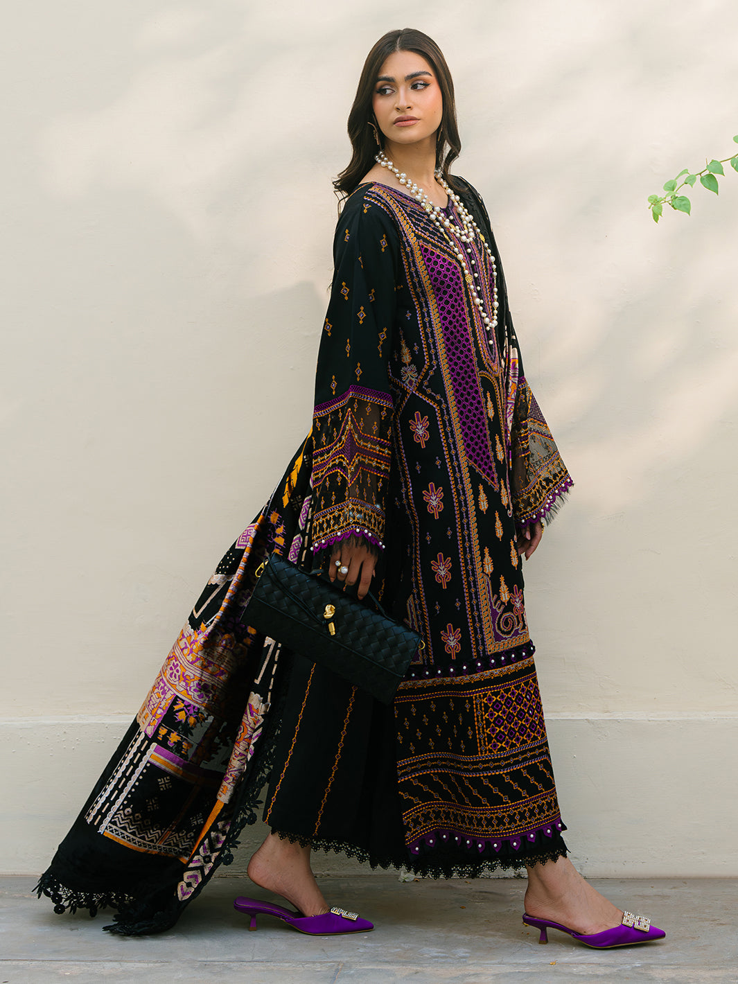 Bin Ilyas | Olivia Embroidered Winter 24 | 522 - B - Official Bin Ilyas stockist in UK - Sakeena London