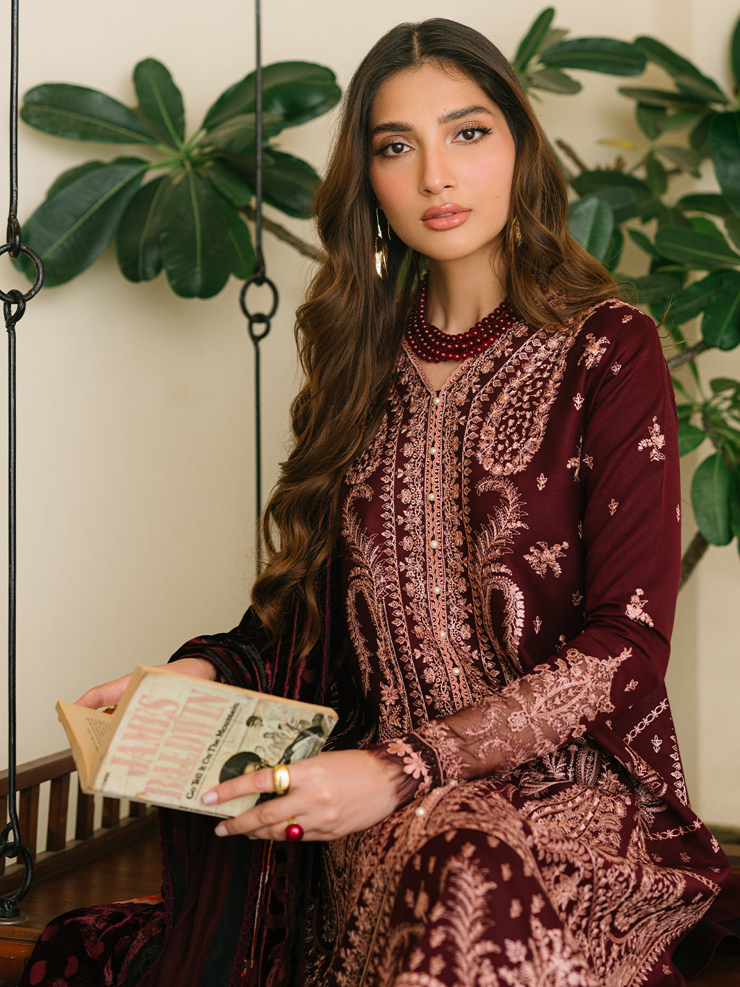 Bin Ilyas | Olivia Embroidered Winter 24 | 523 - A - Official Bin Ilyas stockist in UK - Sakeena London