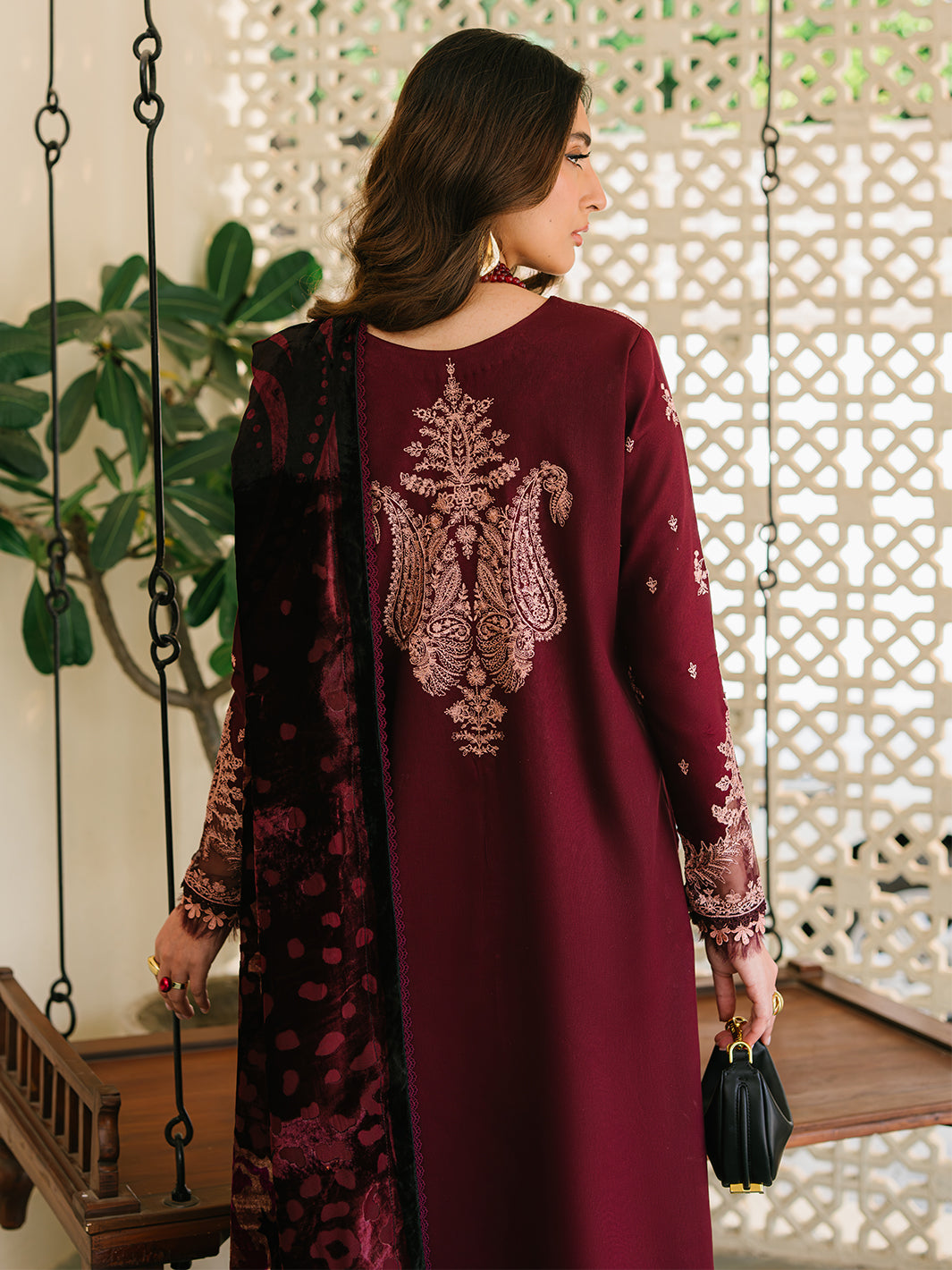 Bin Ilyas | Olivia Embroidered Winter 24 | 523 - A - Official Bin Ilyas stockist in UK - Sakeena London