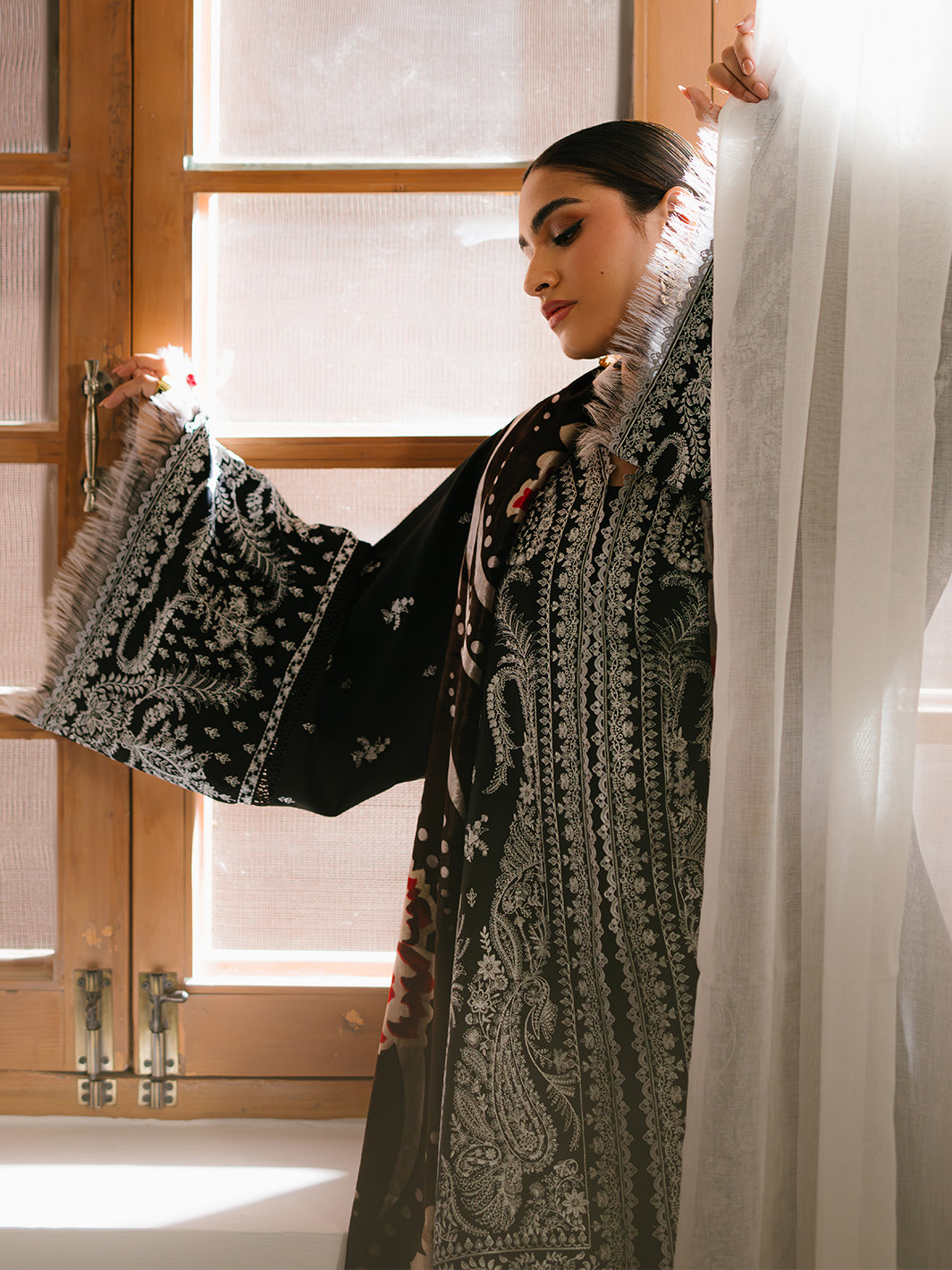 Bin Ilyas | Olivia Embroidered Winter 24 | 523 - B - Official Bin Ilyas stockist in UK - Sakeena London