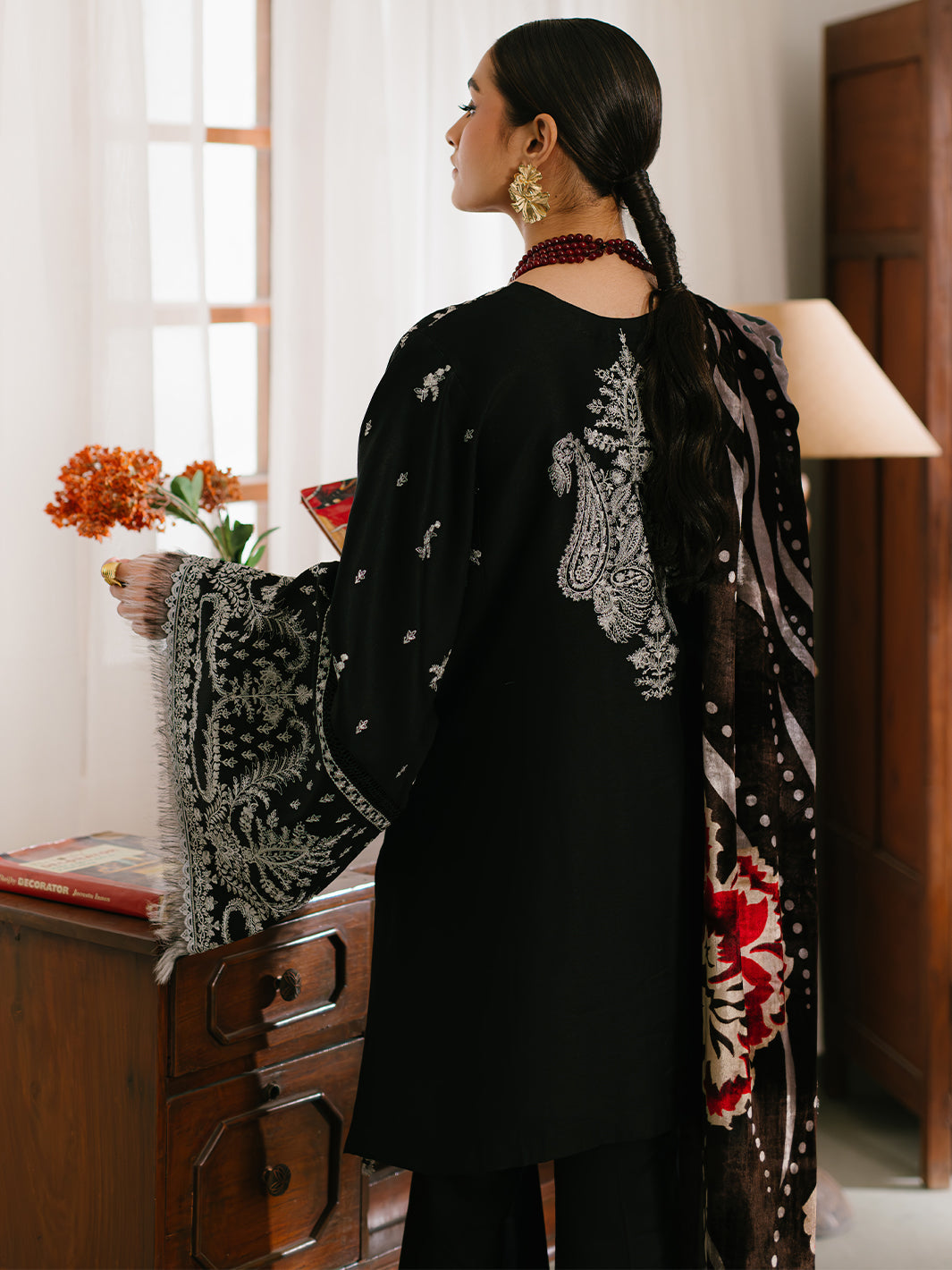 Bin Ilyas | Olivia Embroidered Winter 24 | 523 - B - Official Bin Ilyas stockist in UK - Sakeena London