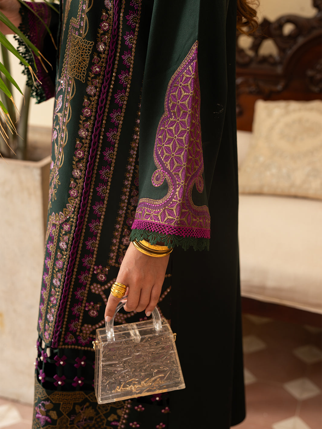 Bin Ilyas | Olivia Embroidered Winter 24 | 521 - A - Official Bin Ilyas stockist in UK - Sakeena London