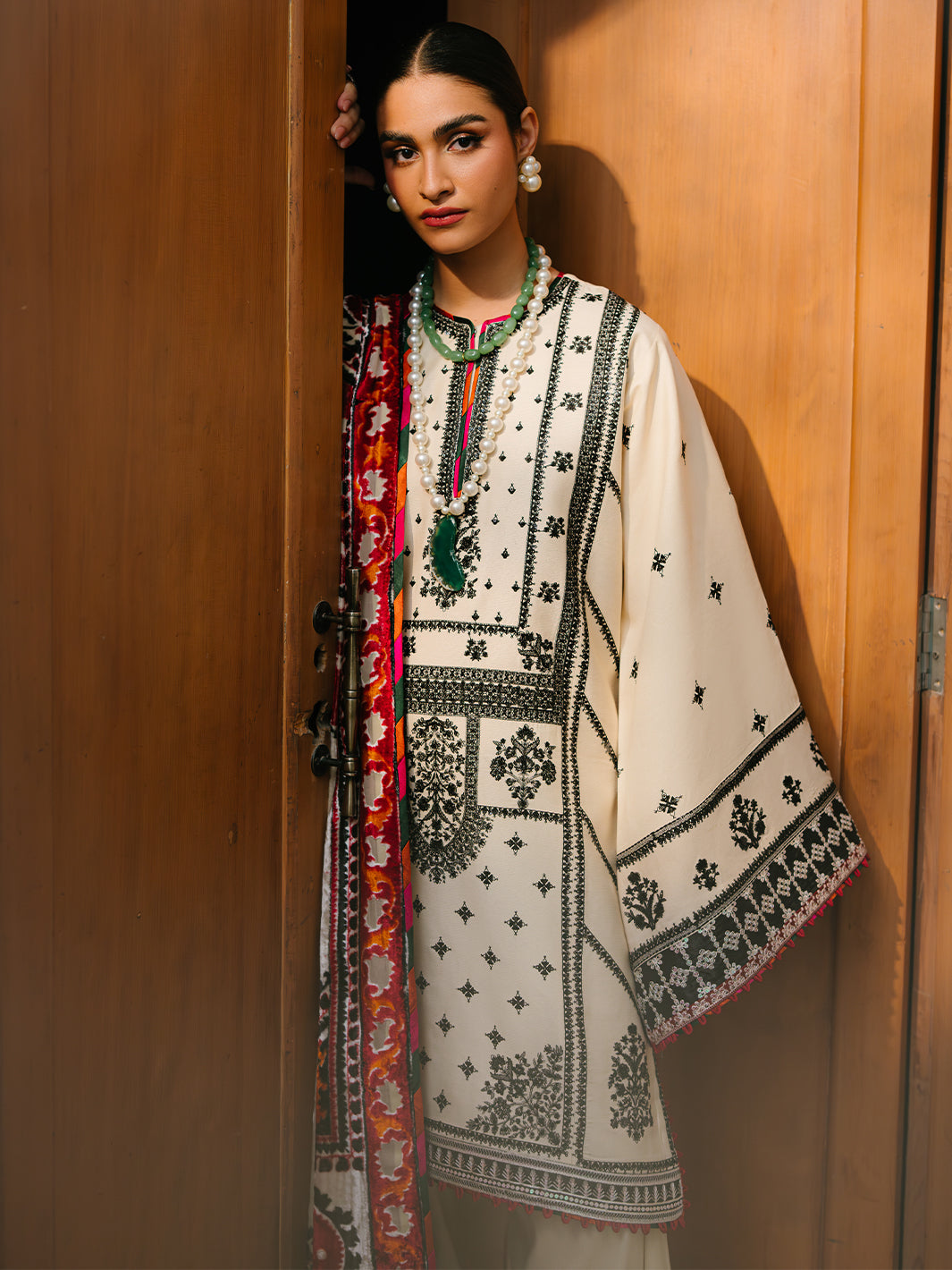 Bin Ilyas | Olivia Embroidered Winter 24 | 524 - A - Official Bin Ilyas stockist in UK - Sakeena London