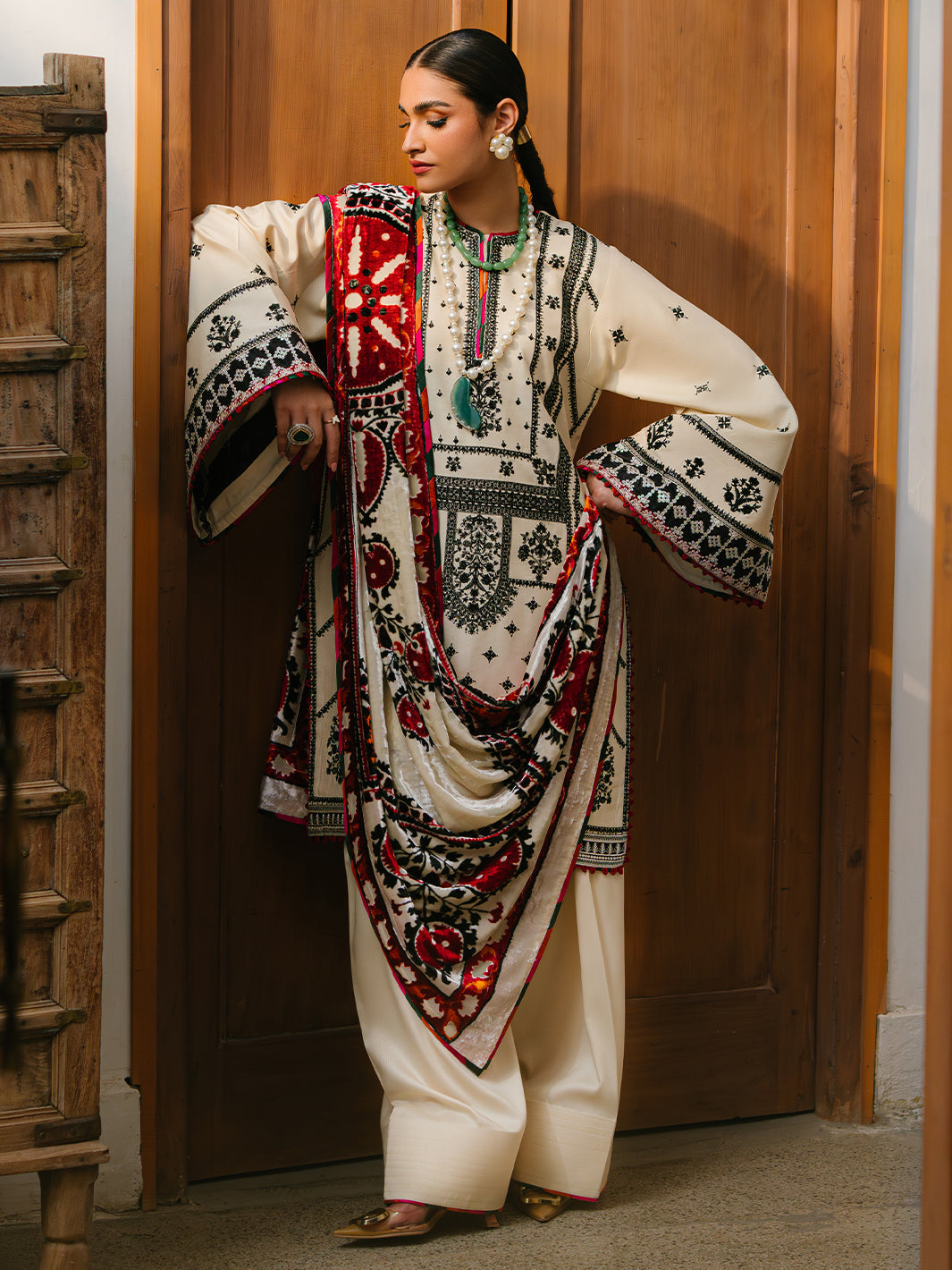Bin Ilyas | Olivia Embroidered Winter 24 | 524 - A - Official Bin Ilyas stockist in UK - Sakeena London