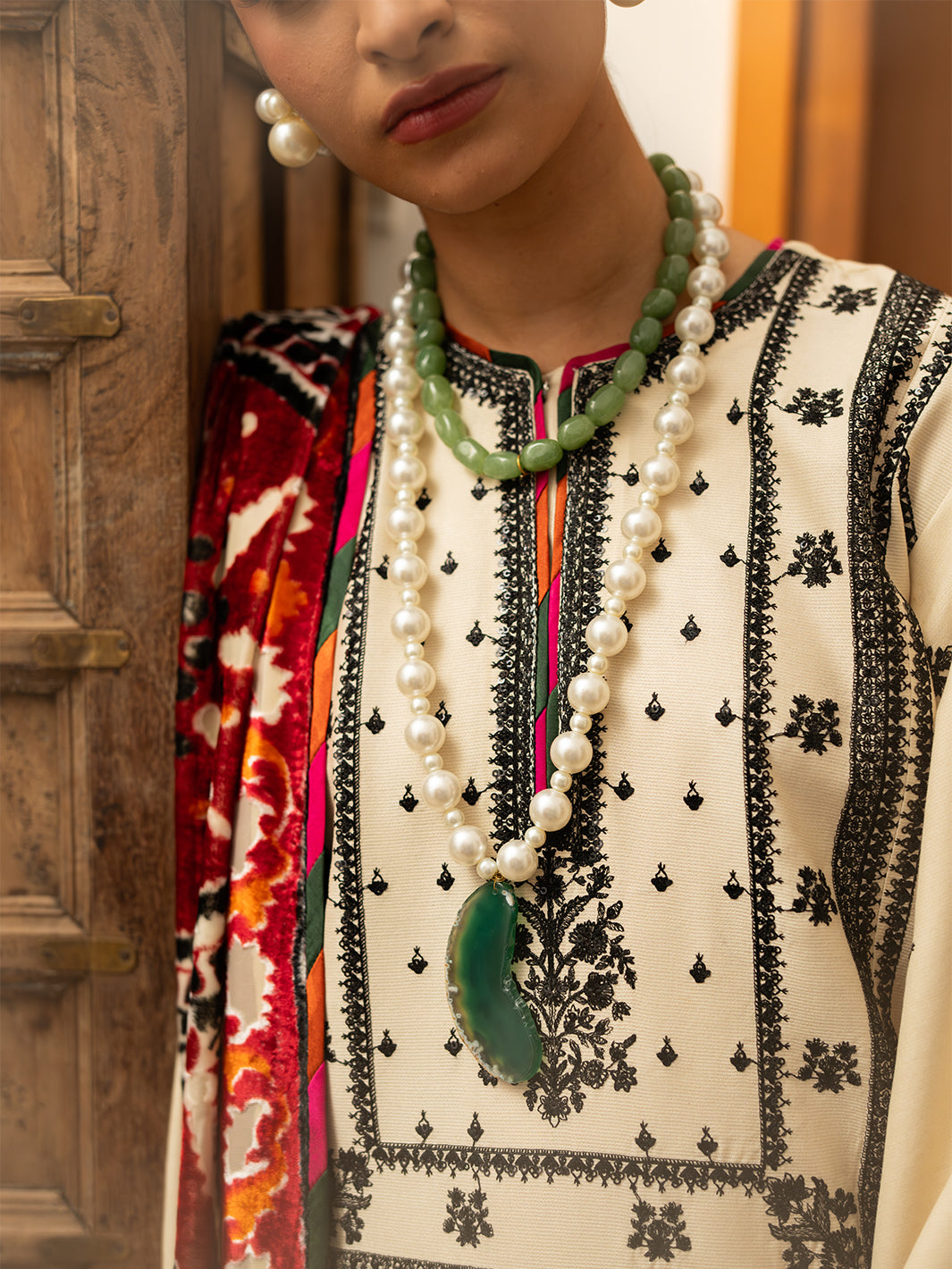 Bin Ilyas | Olivia Embroidered Winter 24 | 524 - A - Official Bin Ilyas stockist in UK - Sakeena London