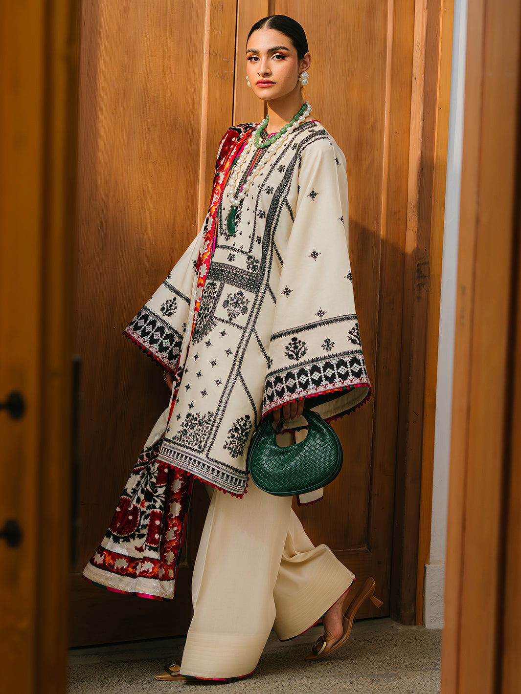 Bin Ilyas | Olivia Embroidered Winter 24 | 524 - A - Official Bin Ilyas stockist in UK - Sakeena London
