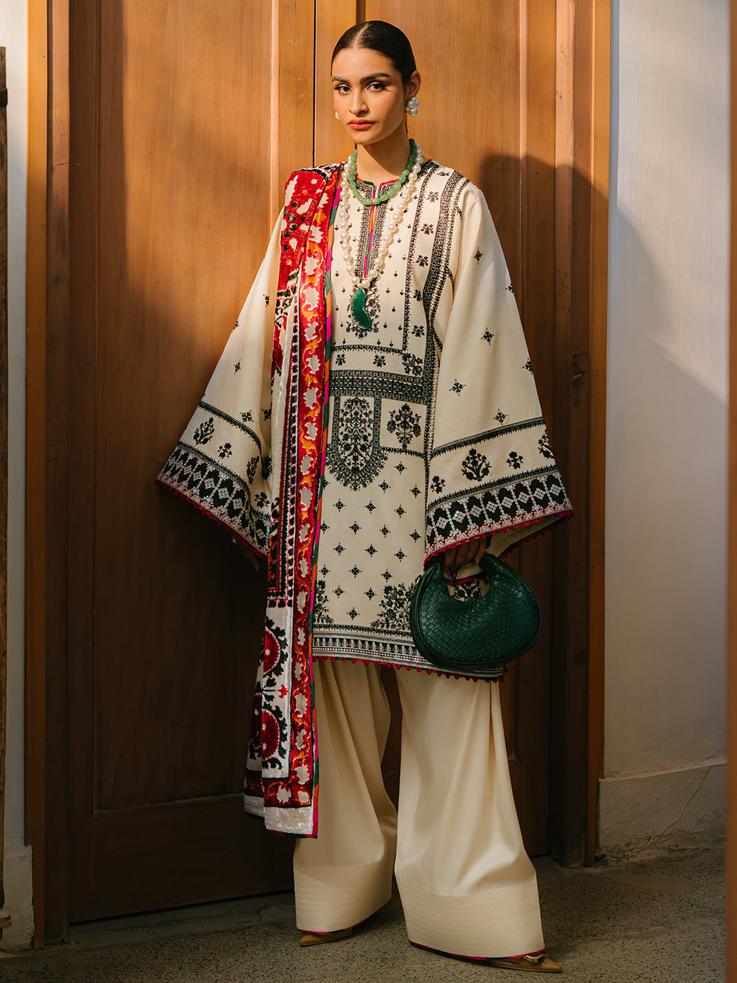 Bin Ilyas | Olivia Embroidered Winter 24 | 524 - A - Official Bin Ilyas stockist in UK - Sakeena London