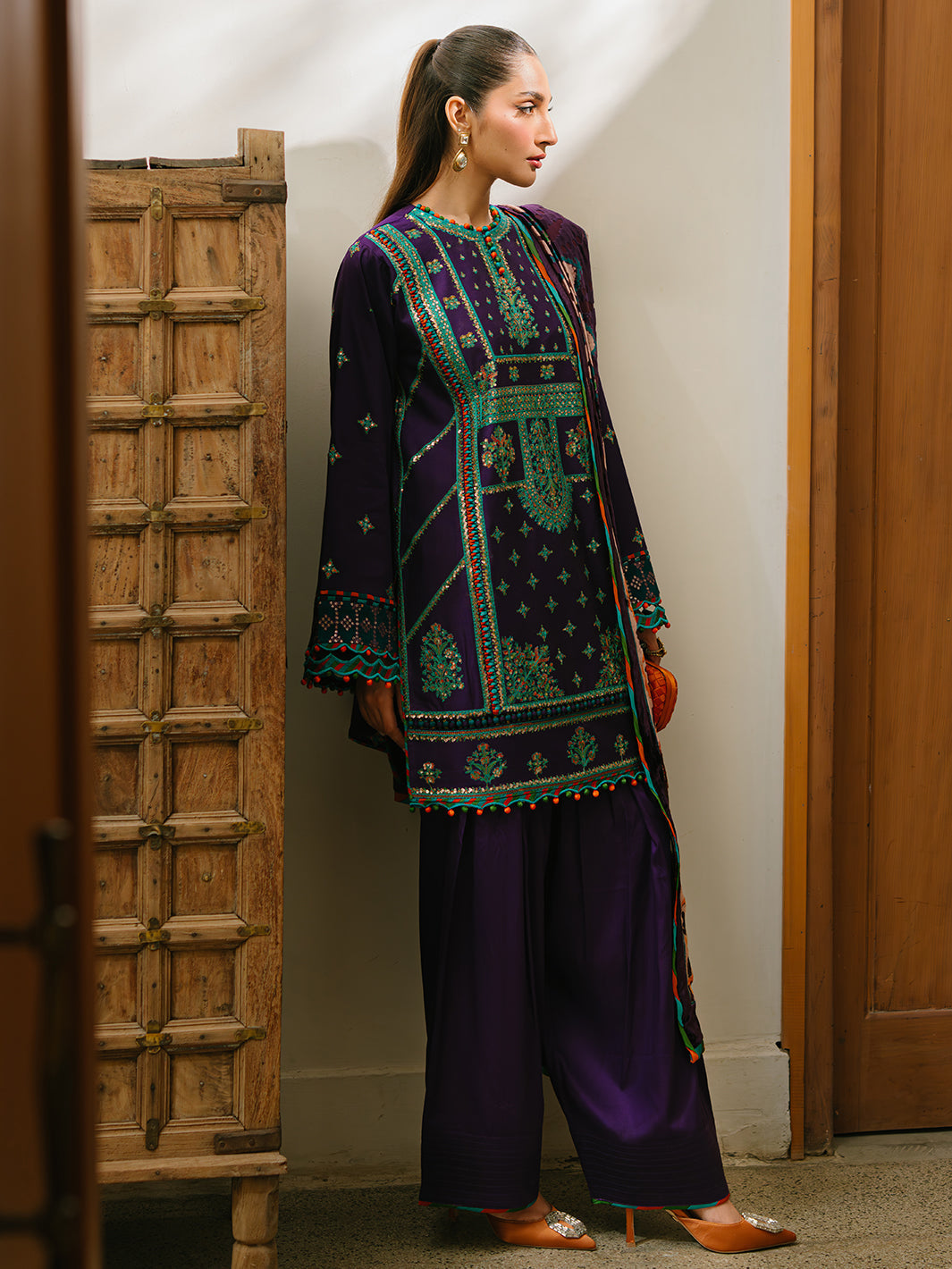Bin Ilyas | Olivia Embroidered Winter 24 | 524 - B - Official Bin Ilyas stockist in UK - Sakeena London