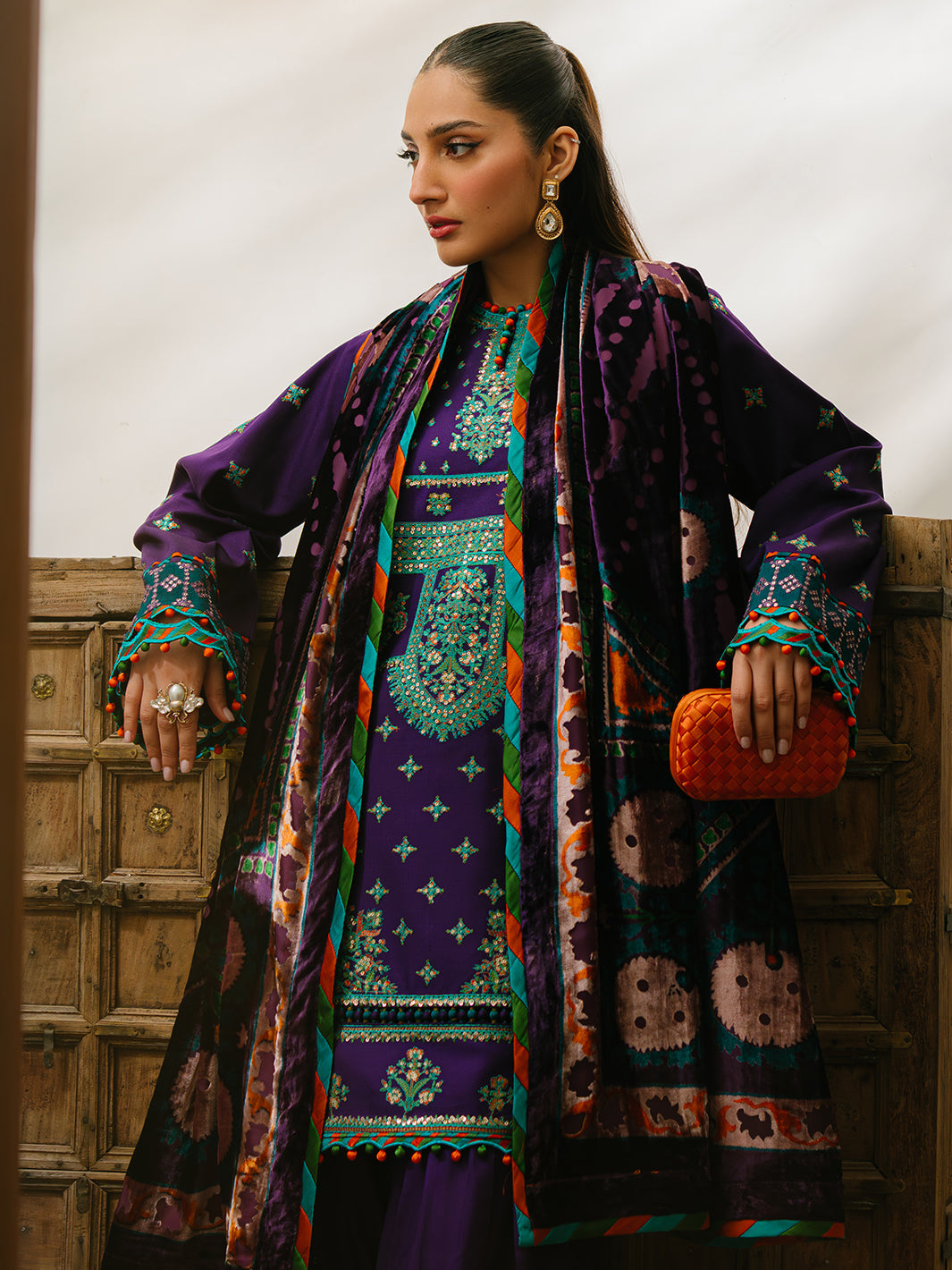 Bin Ilyas | Olivia Embroidered Winter 24 | 524 - B - Official Bin Ilyas stockist in UK - Sakeena London