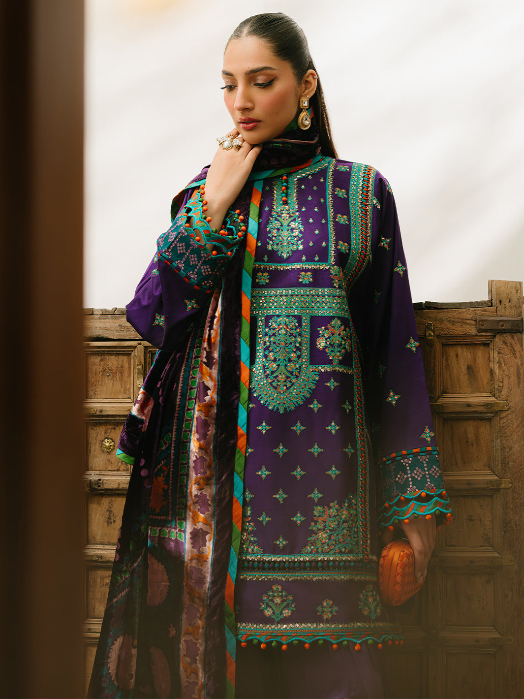 Bin Ilyas | Olivia Embroidered Winter 24 | 524 - B - Official Bin Ilyas stockist in UK - Sakeena London