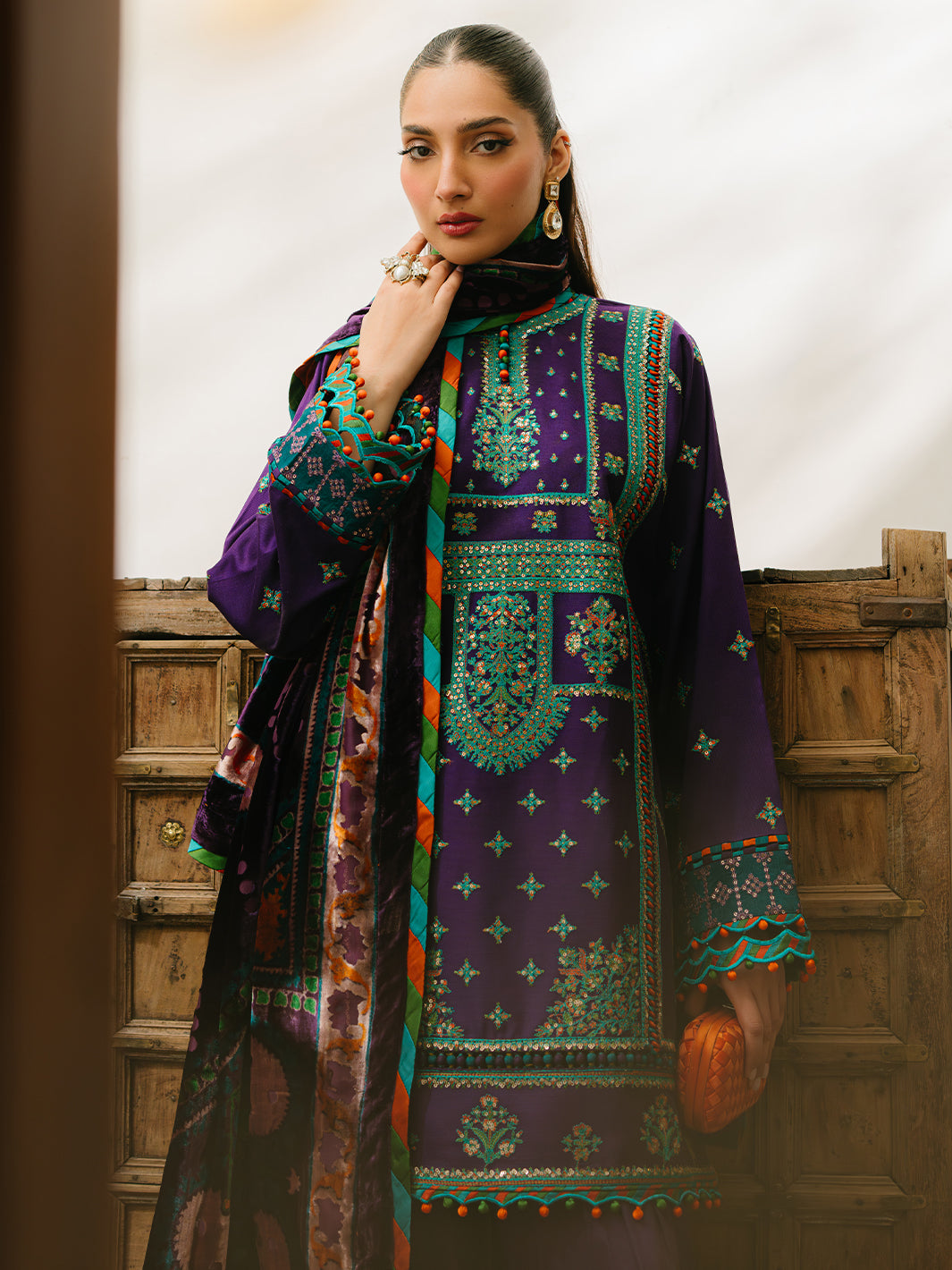 Bin Ilyas | Olivia Embroidered Winter 24 | 524 - B - Official Bin Ilyas stockist in UK - Sakeena London