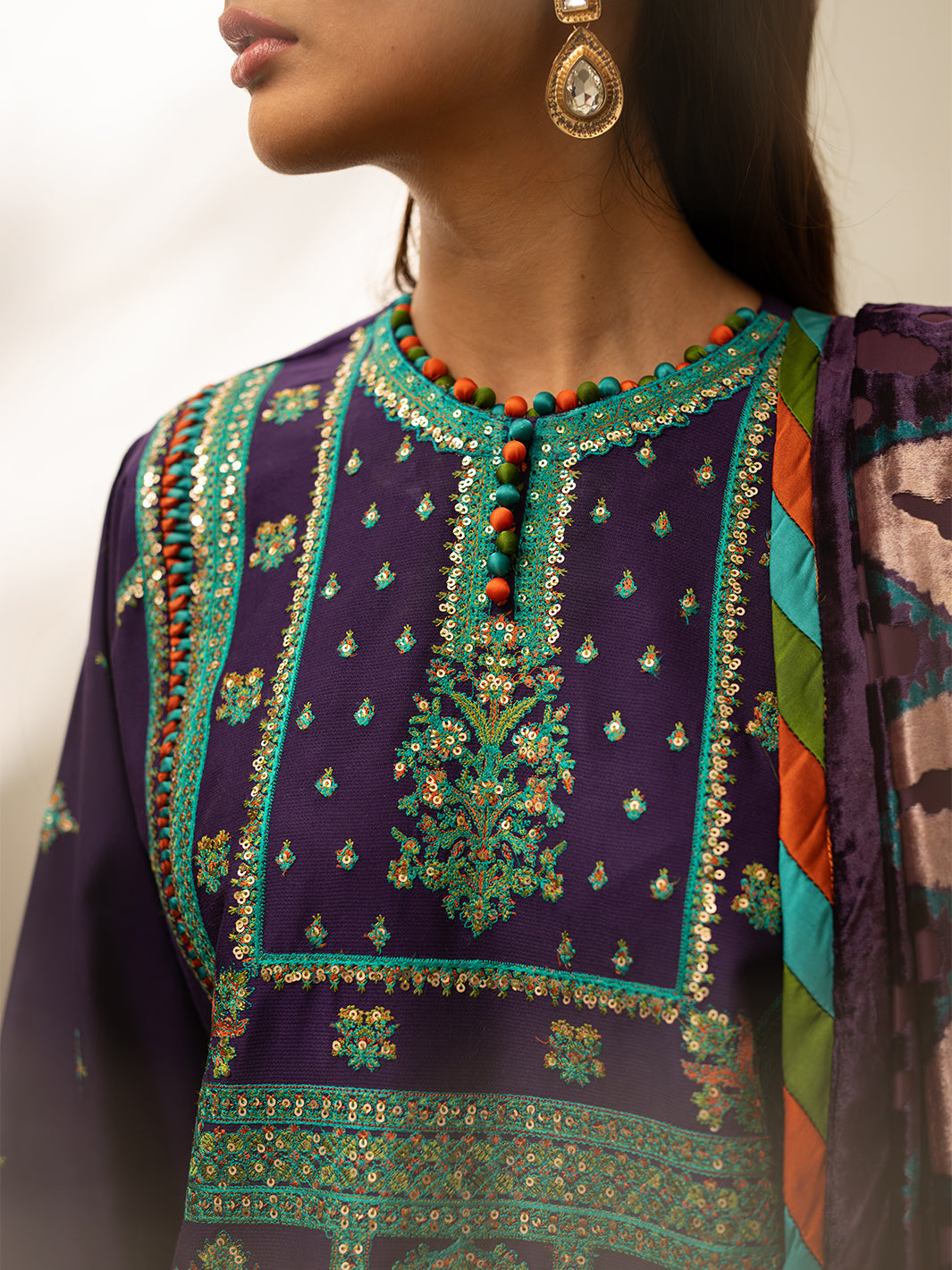 Bin Ilyas | Olivia Embroidered Winter 24 | 524 - B - Official Bin Ilyas stockist in UK - Sakeena London