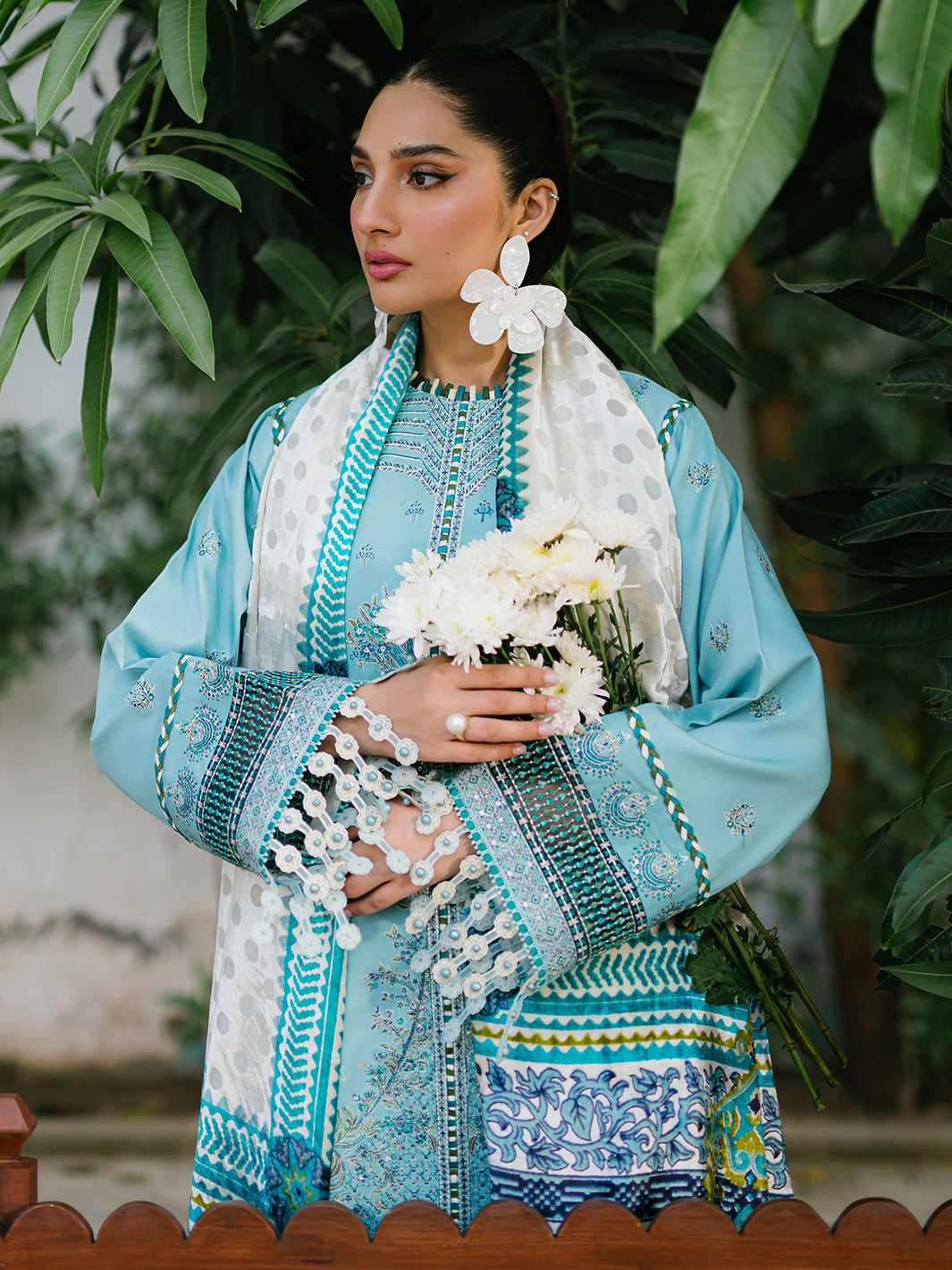 Bin Ilyas | Olivia Embroidered Winter 24 | 525 - A - Official Bin Ilyas stockist in UK - Sakeena London
