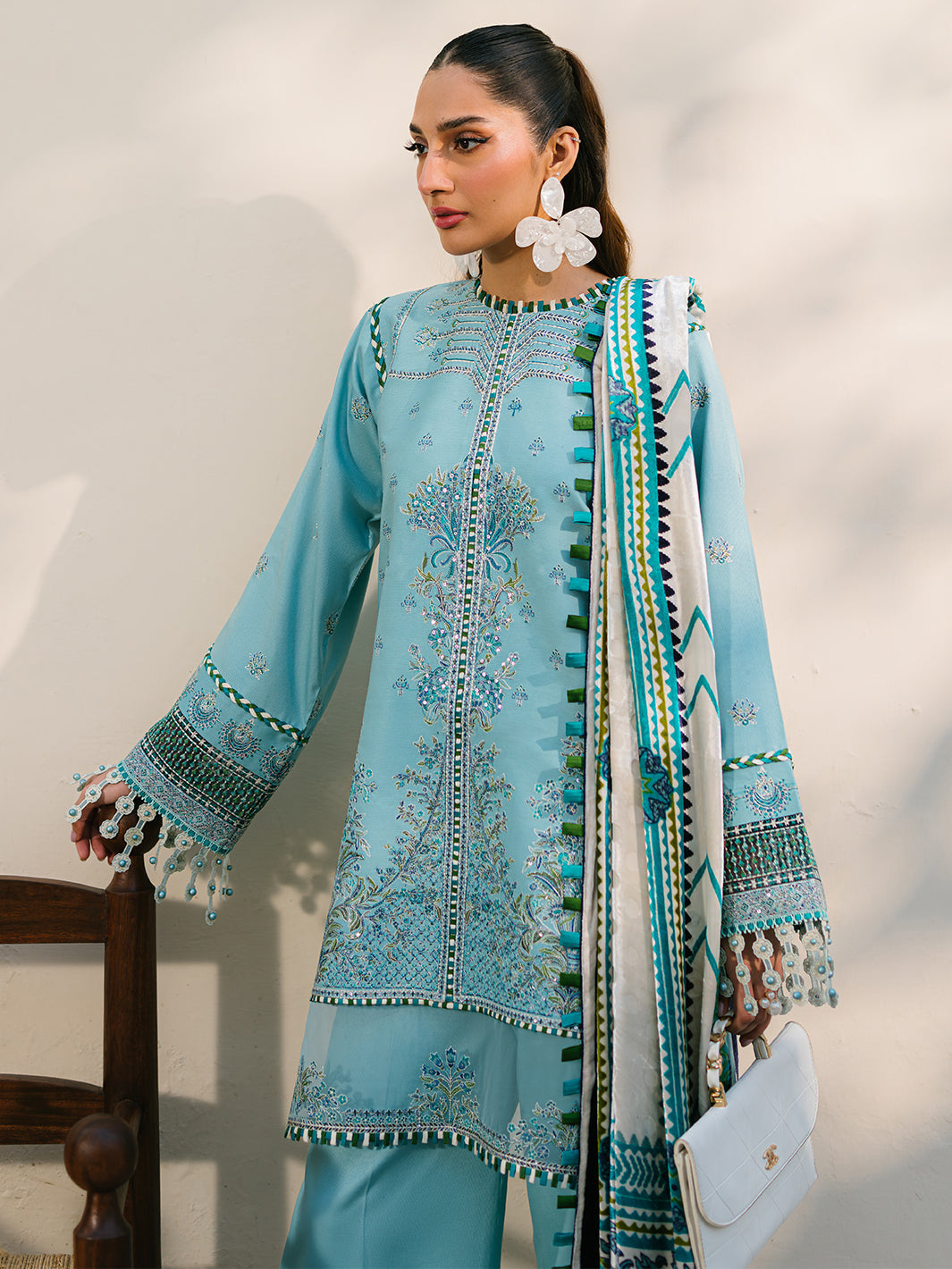 Bin Ilyas | Olivia Embroidered Winter 24 | 525 - A - Official Bin Ilyas stockist in UK - Sakeena London