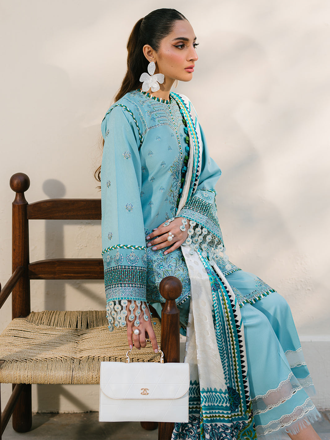 Bin Ilyas | Olivia Embroidered Winter 24 | 525 - A - Official Bin Ilyas stockist in UK - Sakeena London