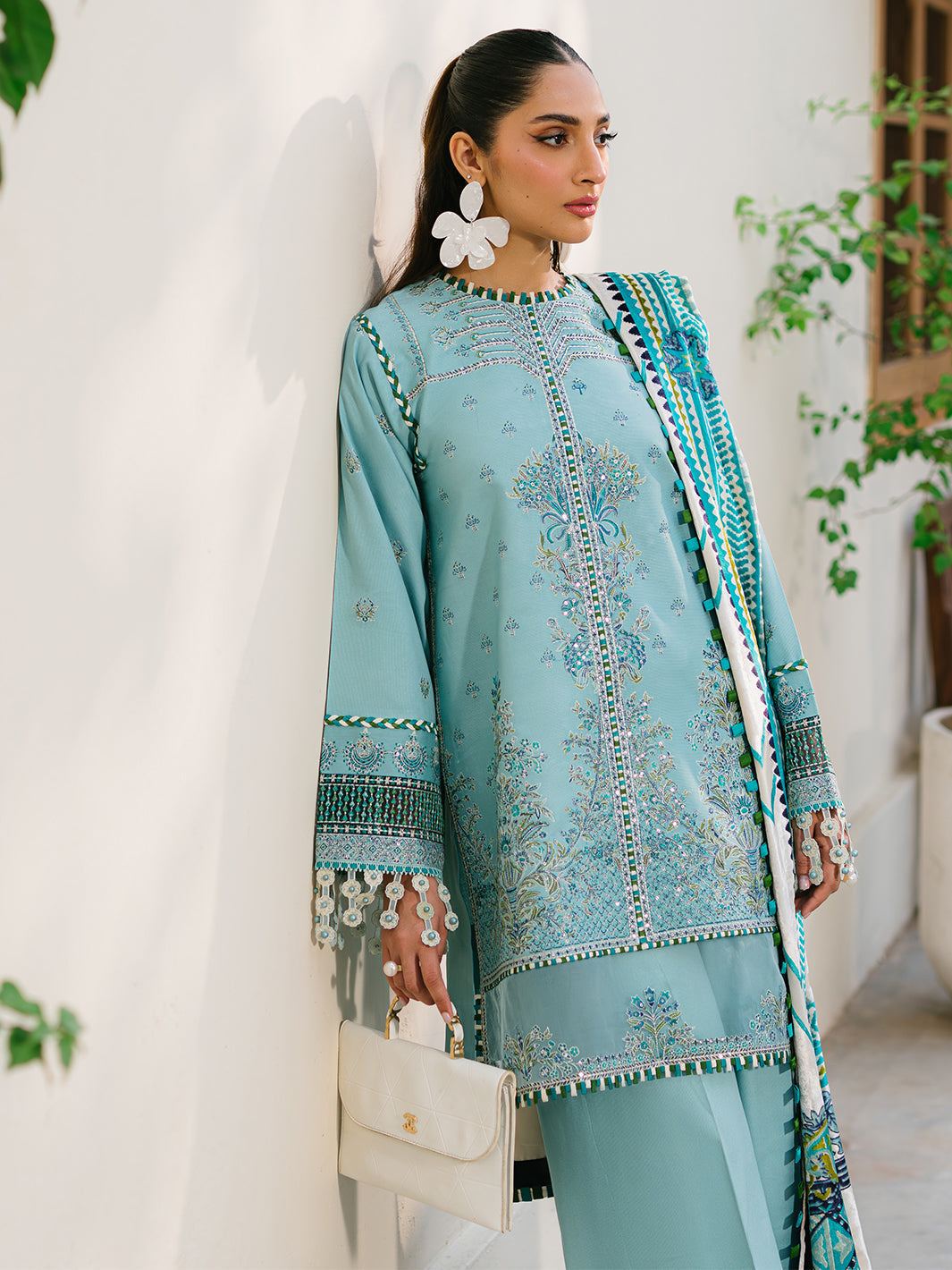 Bin Ilyas | Olivia Embroidered Winter 24 | 525 - A - Official Bin Ilyas stockist in UK - Sakeena London