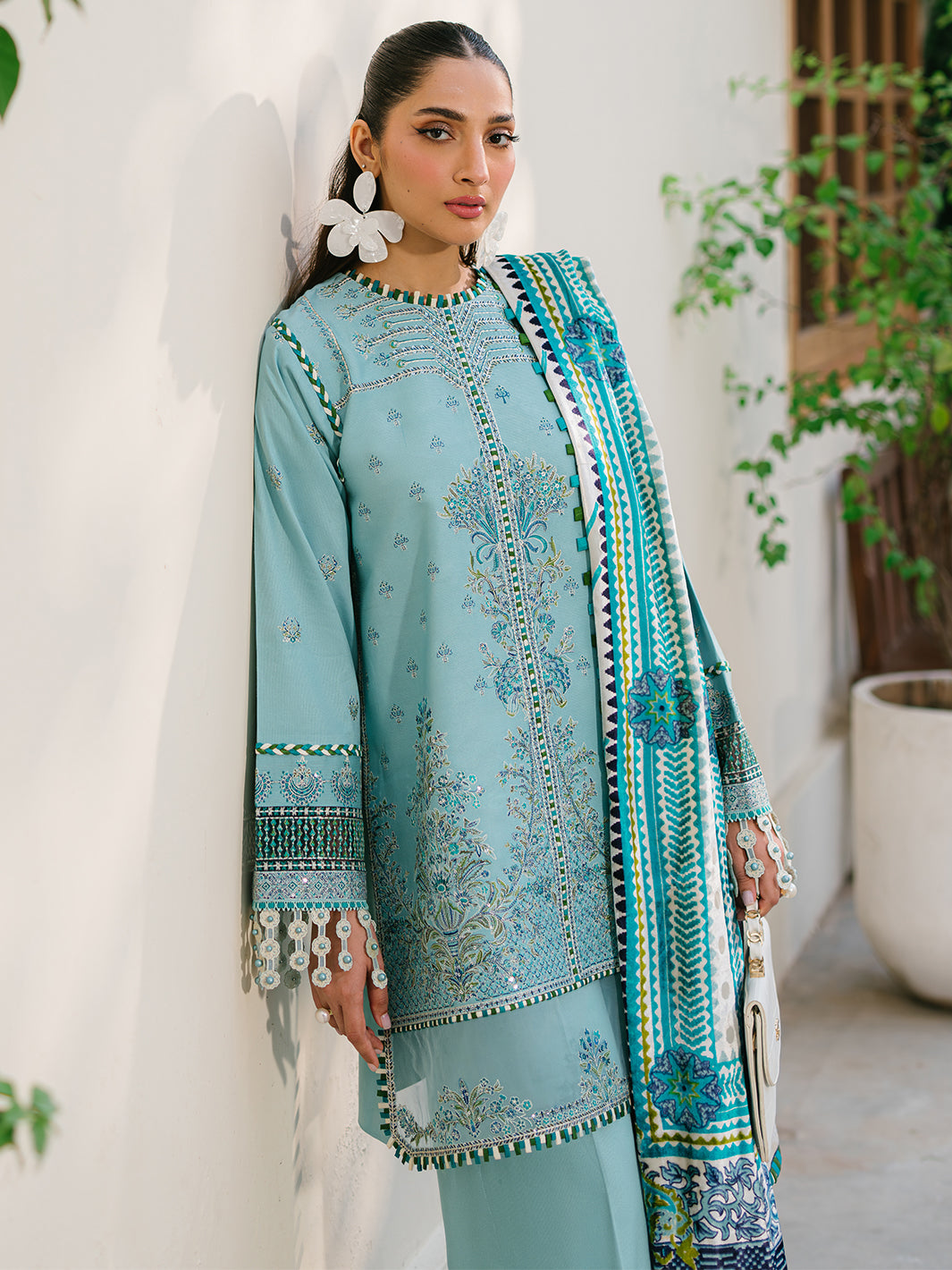 Bin Ilyas | Olivia Embroidered Winter 24 | 525 - A - Official Bin Ilyas stockist in UK - Sakeena London