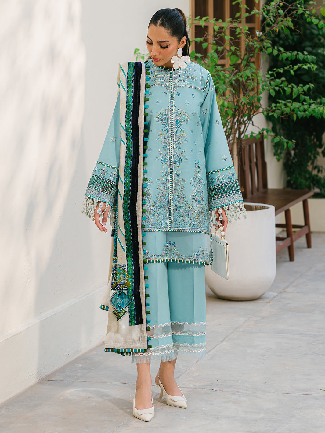 Bin Ilyas | Olivia Embroidered Winter 24 | 525 - A - Official Bin Ilyas stockist in UK - Sakeena London
