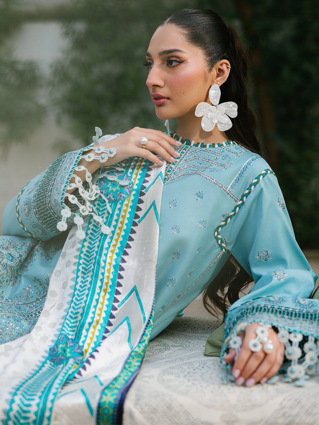 Bin Ilyas | Olivia Embroidered Winter 24 | 525 - A - Official Bin Ilyas stockist in UK - Sakeena London