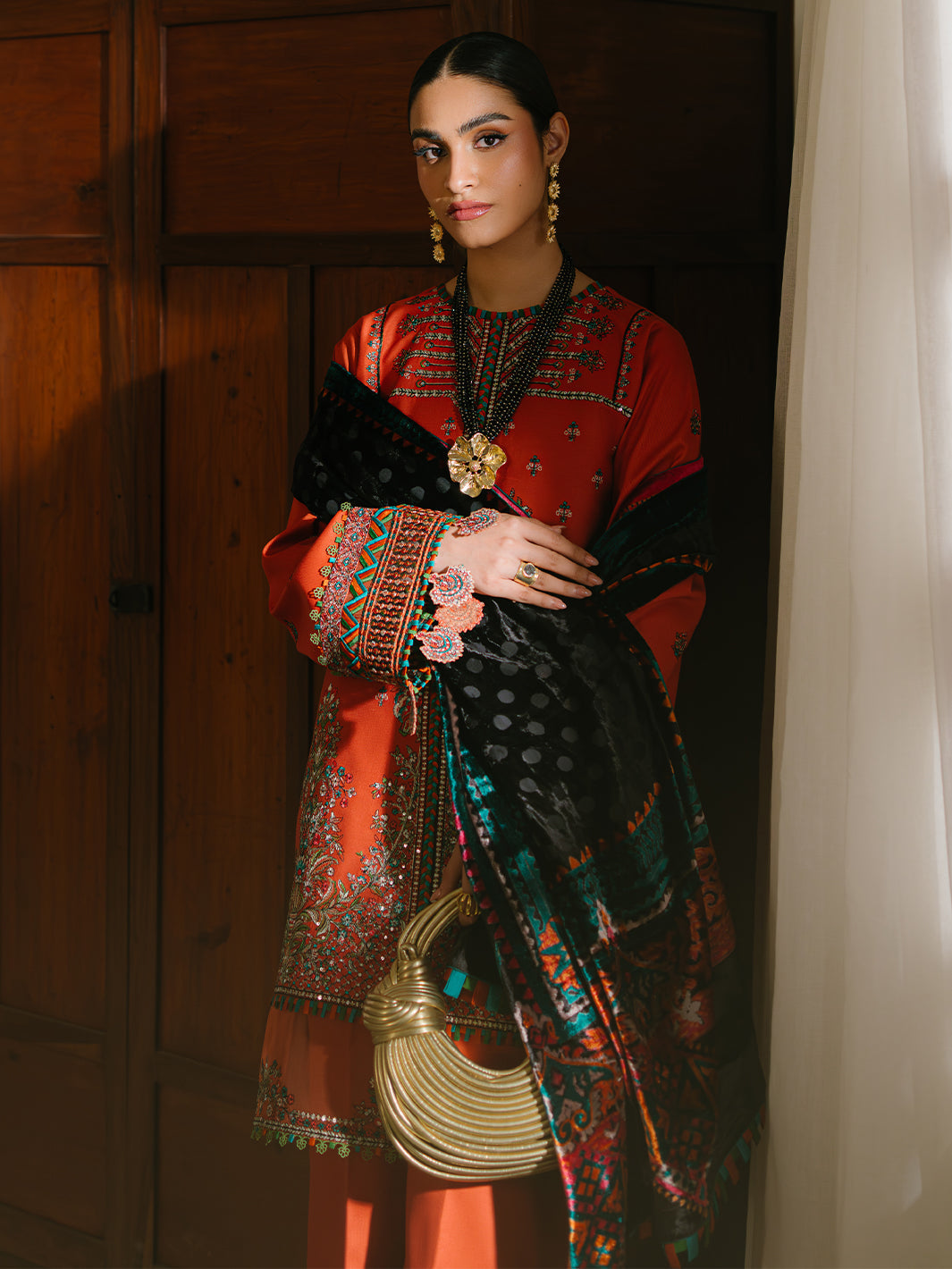 Bin Ilyas | Olivia Embroidered Winter 24 | 525 - B - Official Bin Ilyas stockist in UK - Sakeena London
