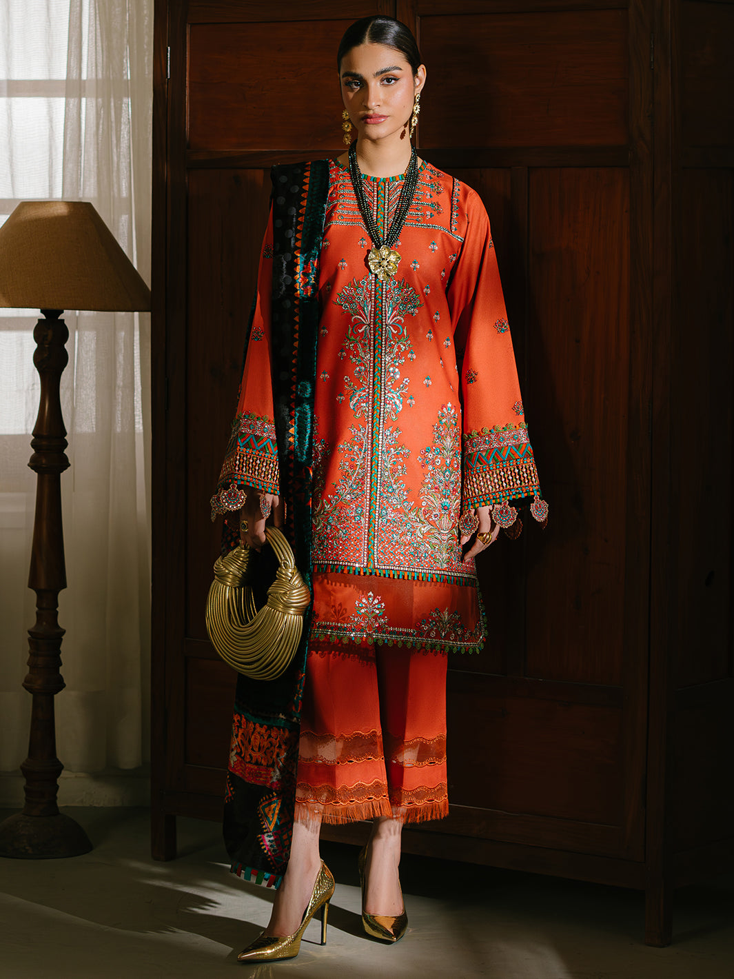 Bin Ilyas | Olivia Embroidered Winter 24 | 525 - B - Official Bin Ilyas stockist in UK - Sakeena London