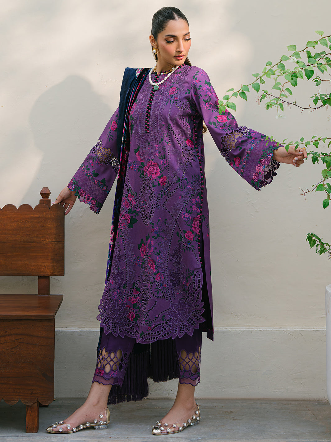 Bin Ilyas | Olivia Embroidered Winter 24 | 526 - A - Official Bin Ilyas stockist in UK - Sakeena London