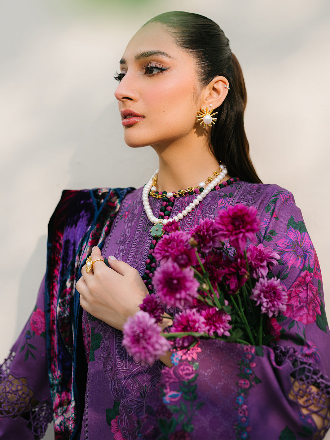 Bin Ilyas | Olivia Embroidered Winter 24 | 526 - A - Official Bin Ilyas stockist in UK - Sakeena London