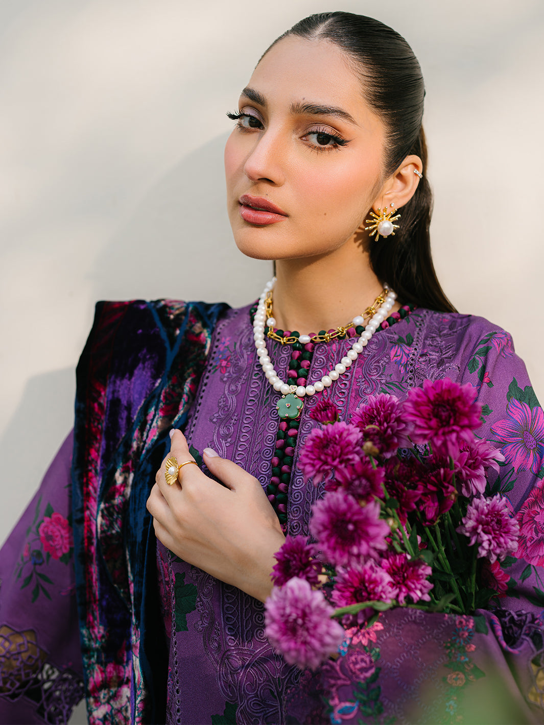 Bin Ilyas | Olivia Embroidered Winter 24 | 526 - A - Official Bin Ilyas stockist in UK - Sakeena London