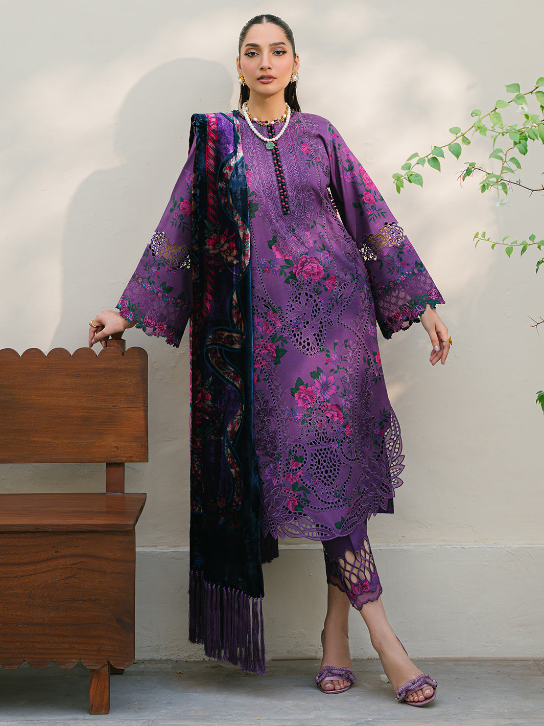 Bin Ilyas | Olivia Embroidered Winter 24 | 526 - A - Official Bin Ilyas stockist in UK - Sakeena London