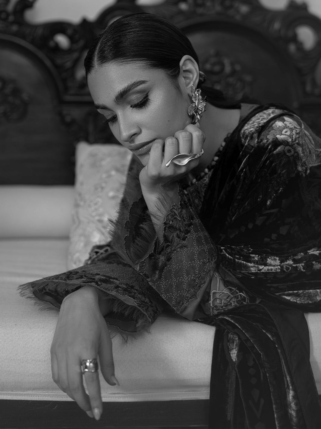 Bin Ilyas | Olivia Embroidered Winter 24 | 526 - B - Official Bin Ilyas stockist in UK - Sakeena London