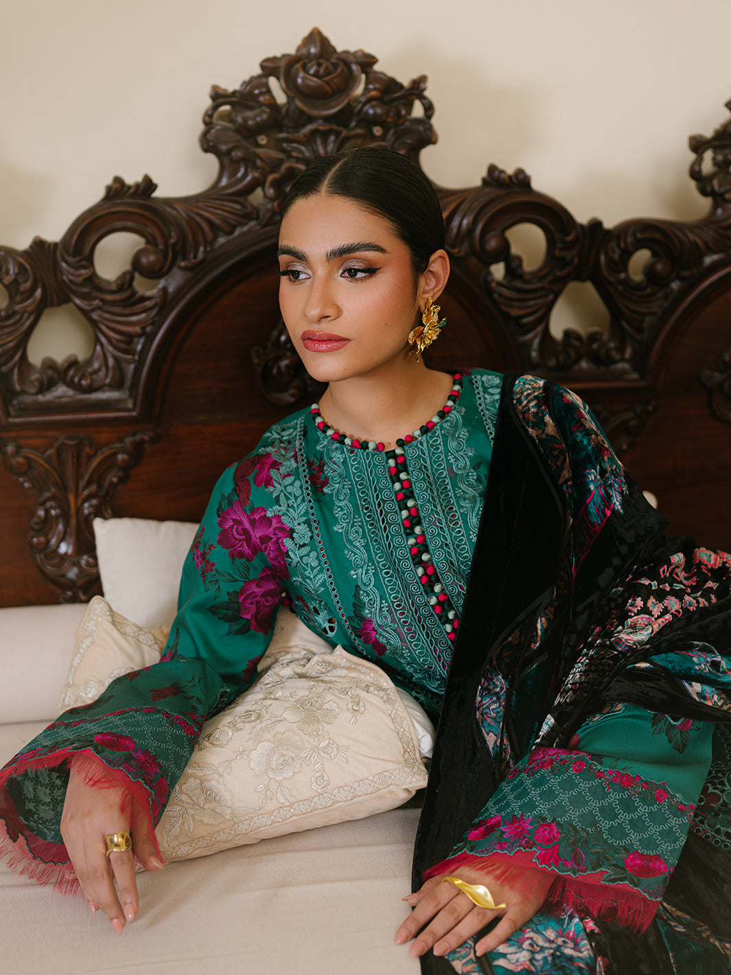 Bin Ilyas | Olivia Embroidered Winter 24 | 526 - B - Official Bin Ilyas stockist in UK - Sakeena London