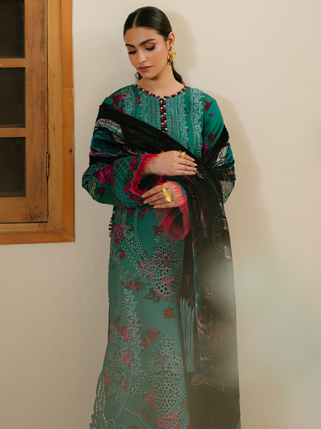 Bin Ilyas | Olivia Embroidered Winter 24 | 526 - B - Official Bin Ilyas stockist in UK - Sakeena London