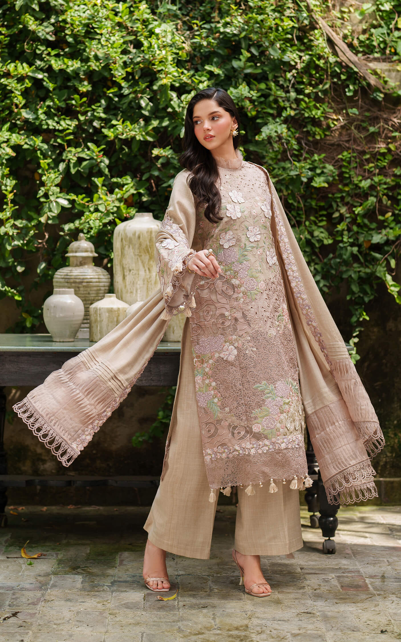 Asifa and Nabeel | Pashmina Luxe 25 | Blanc LWC25-03 - Official Asifa and Nabeel stockist in UK - Sakeena London