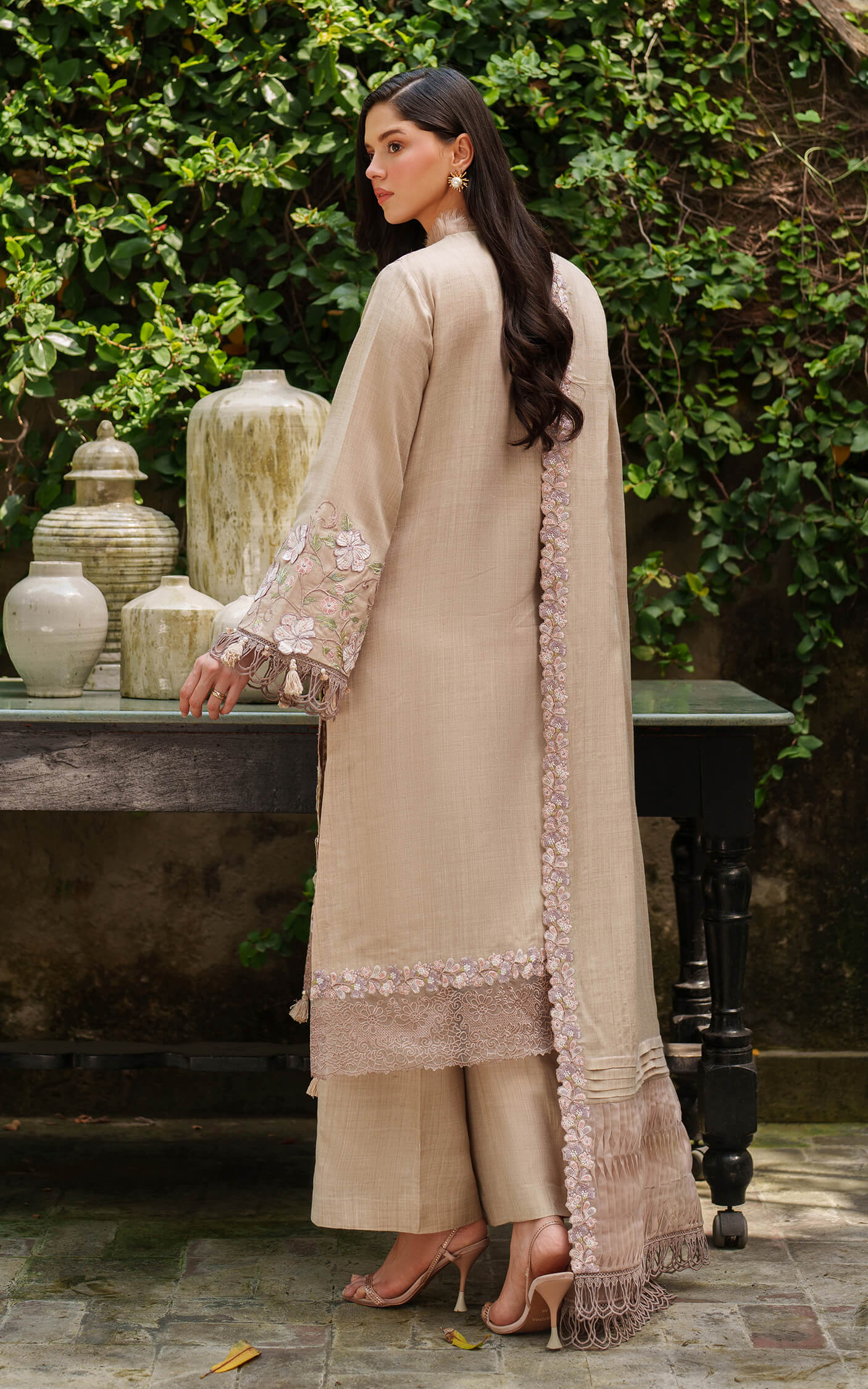 Asifa and Nabeel | Pashmina Luxe 25 | Blanc LWC25-03 - Official Asifa and Nabeel stockist in UK - Sakeena London