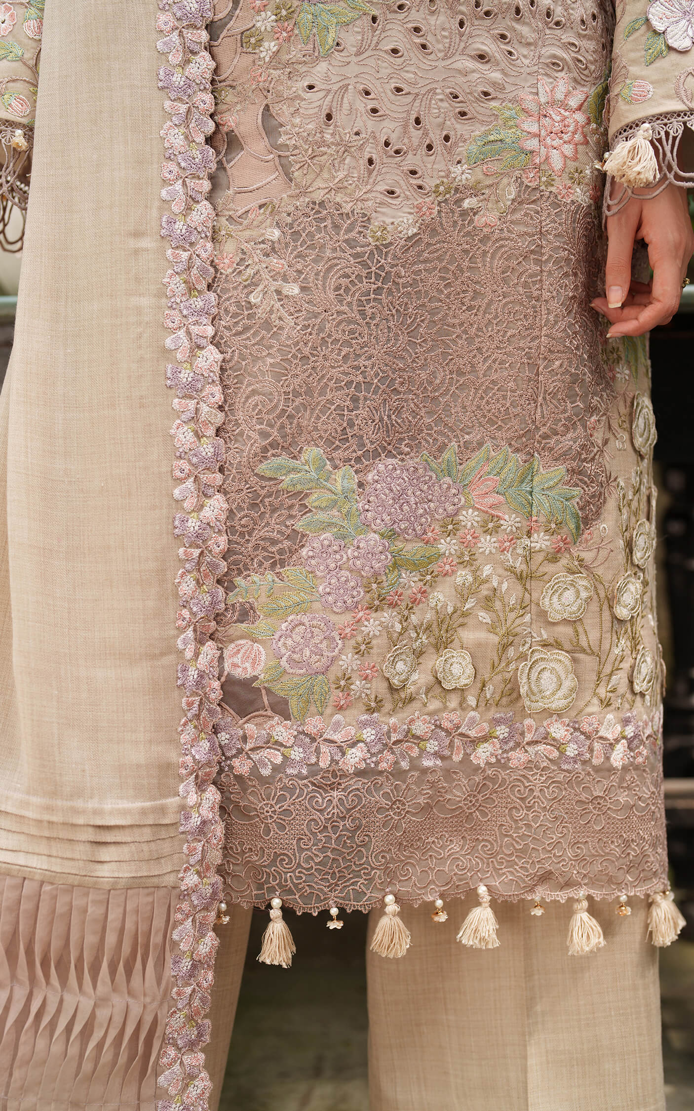 Asifa and Nabeel | Pashmina Luxe 25 | Blanc LWC25-03 - Official Asifa and Nabeel stockist in UK - Sakeena London