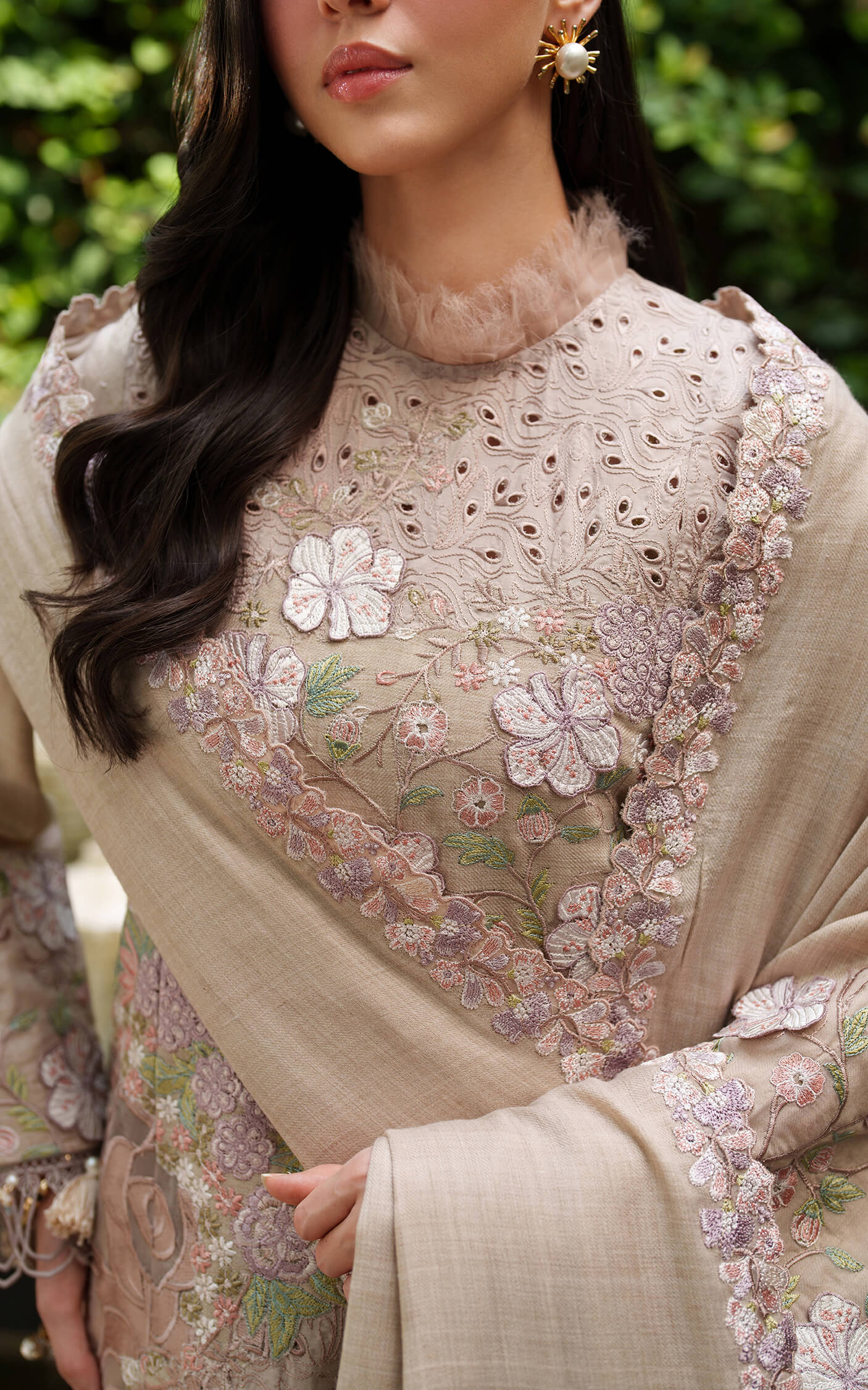 Asifa and Nabeel | Pashmina Luxe 25 | Blanc LWC25-03 - Official Asifa and Nabeel stockist in UK - Sakeena London