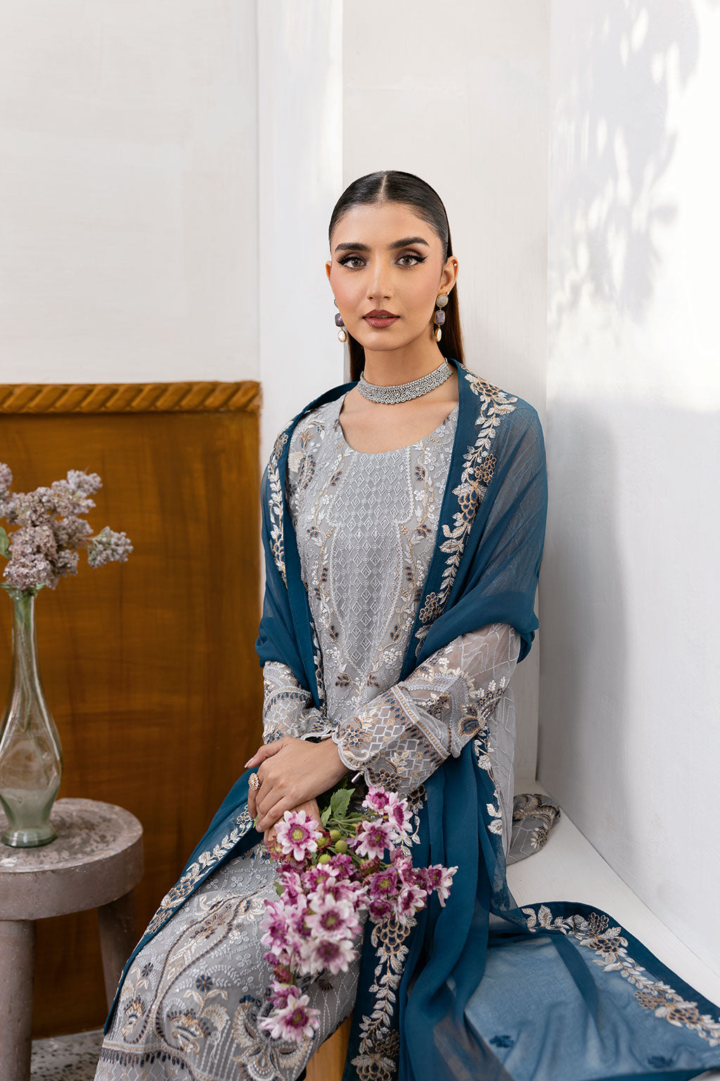 Ramsha | Chevron Chiffon Collection |A-1001 - Official Ramsha stockist in UK - Sakeena London