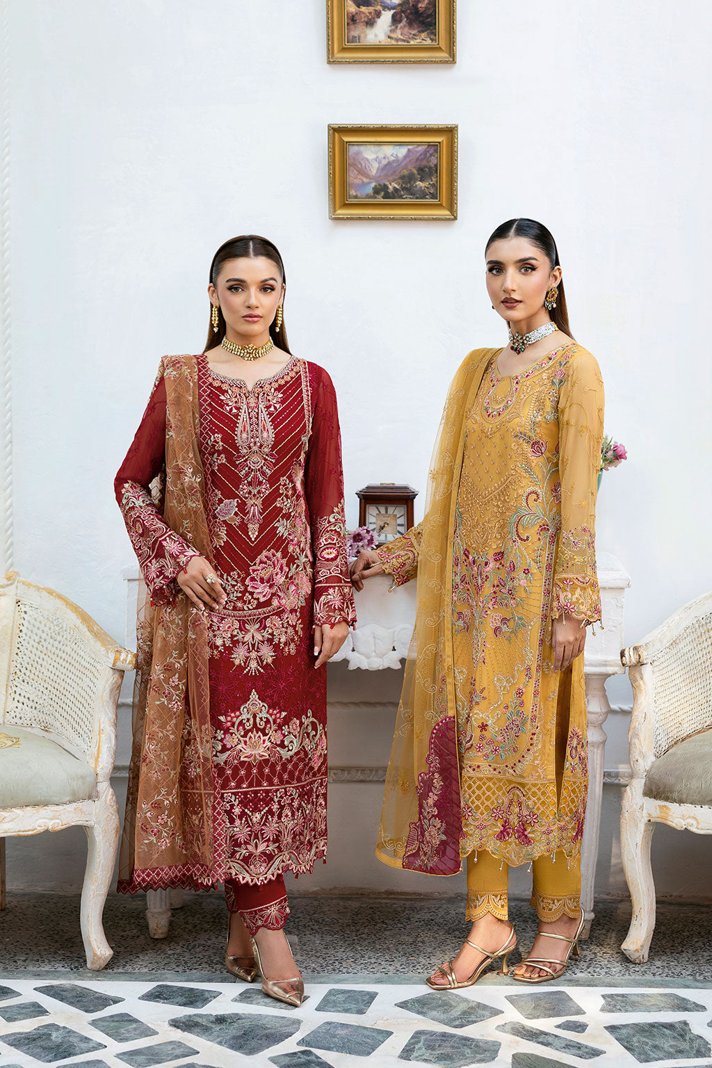 Ramsha | Chevron Chiffon Collection | A-1004 - Official Ramsha stockist in UK - Sakeena London