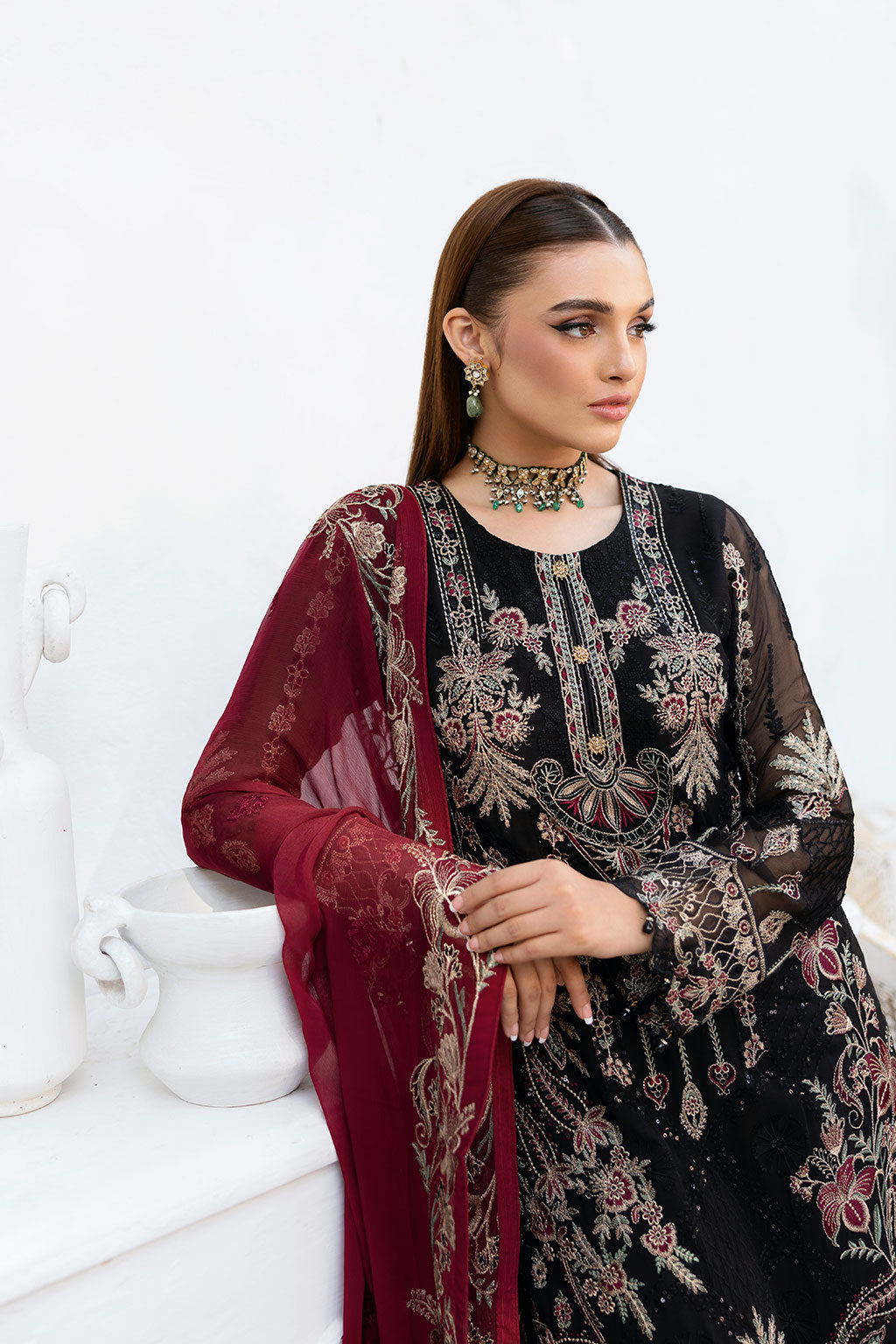 Ramsha | Chevron Chiffon Collection | A-1008 - Official Ramsha stockist in UK - Sakeena London