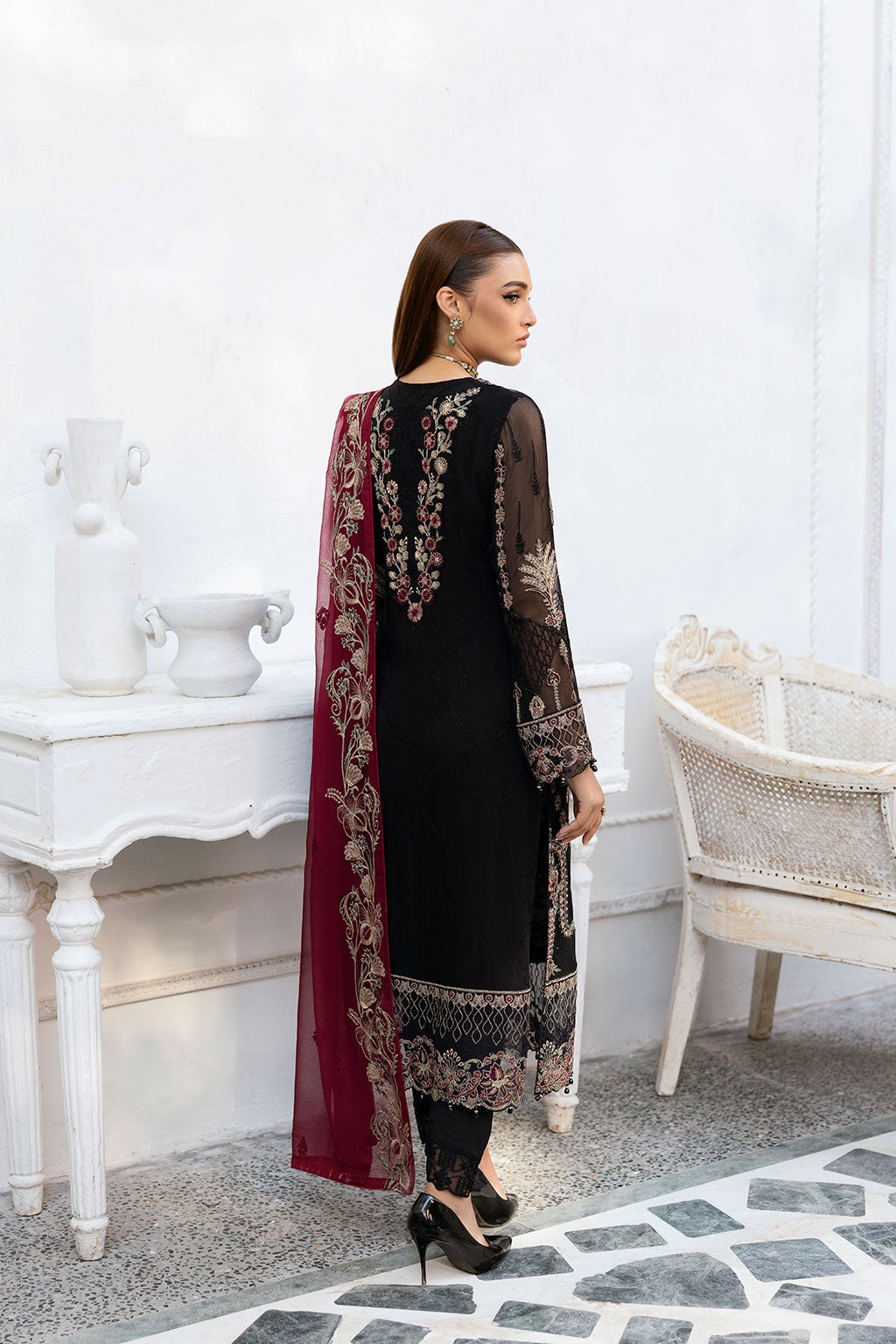 Ramsha | Chevron Chiffon Collection | A-1008 - Official Ramsha stockist in UK - Sakeena London