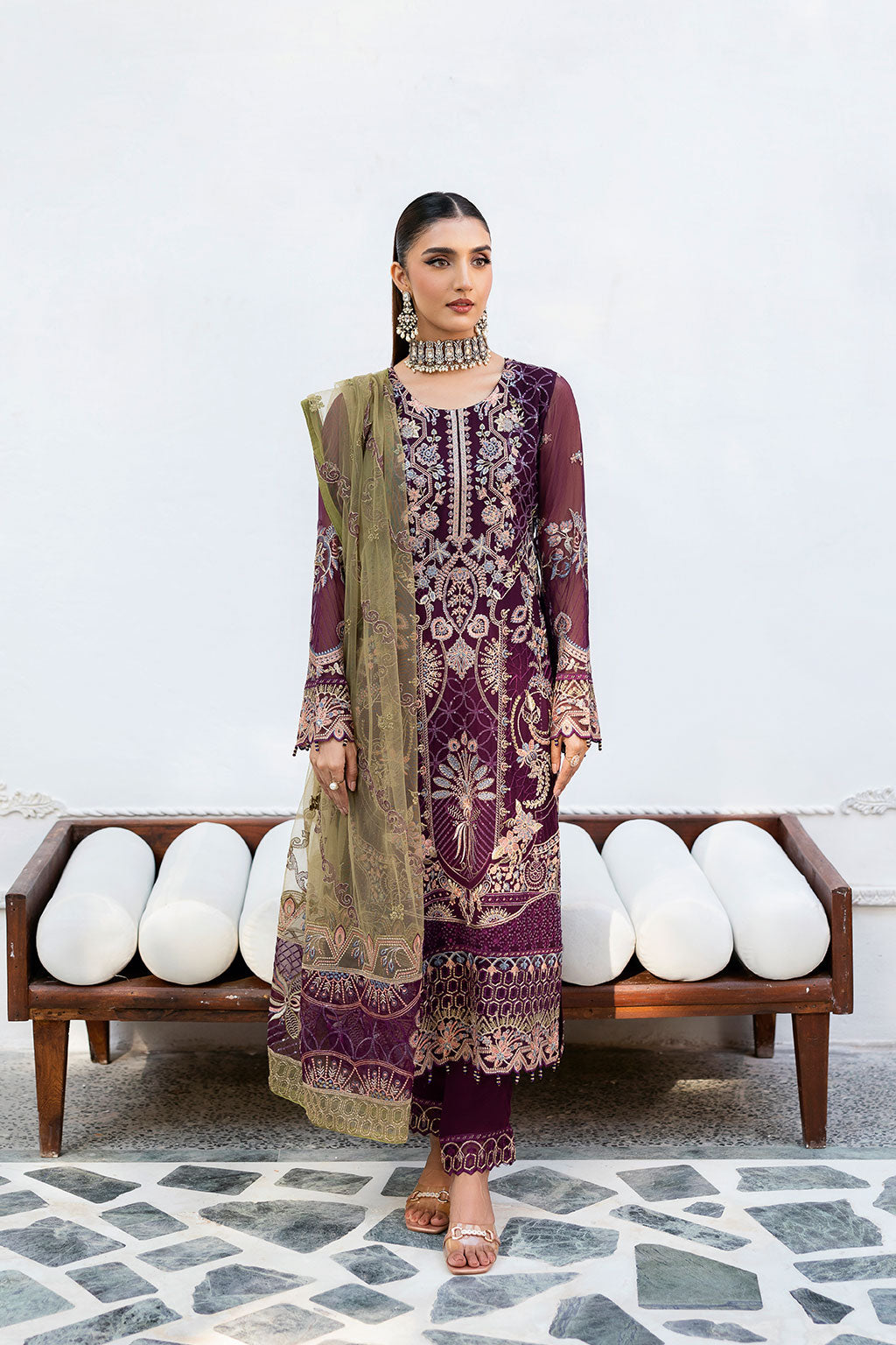 Ramsha | Chevron Chiffon Collection | A-1002 - Official Ramsha stockist in UK - Sakeena London