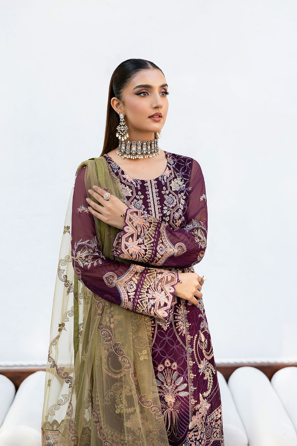 Ramsha | Chevron Chiffon Collection | A-1002 - Official Ramsha stockist in UK - Sakeena London