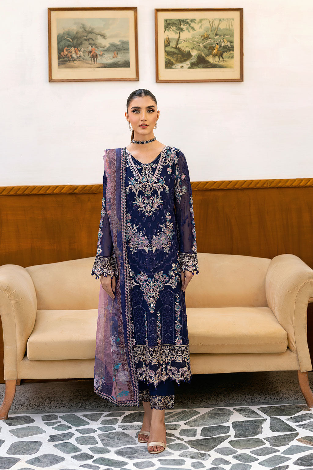 Ramsha | Chevron Chiffon Collection | A-1012 - Official Ramsha stockist in UK - Sakeena London