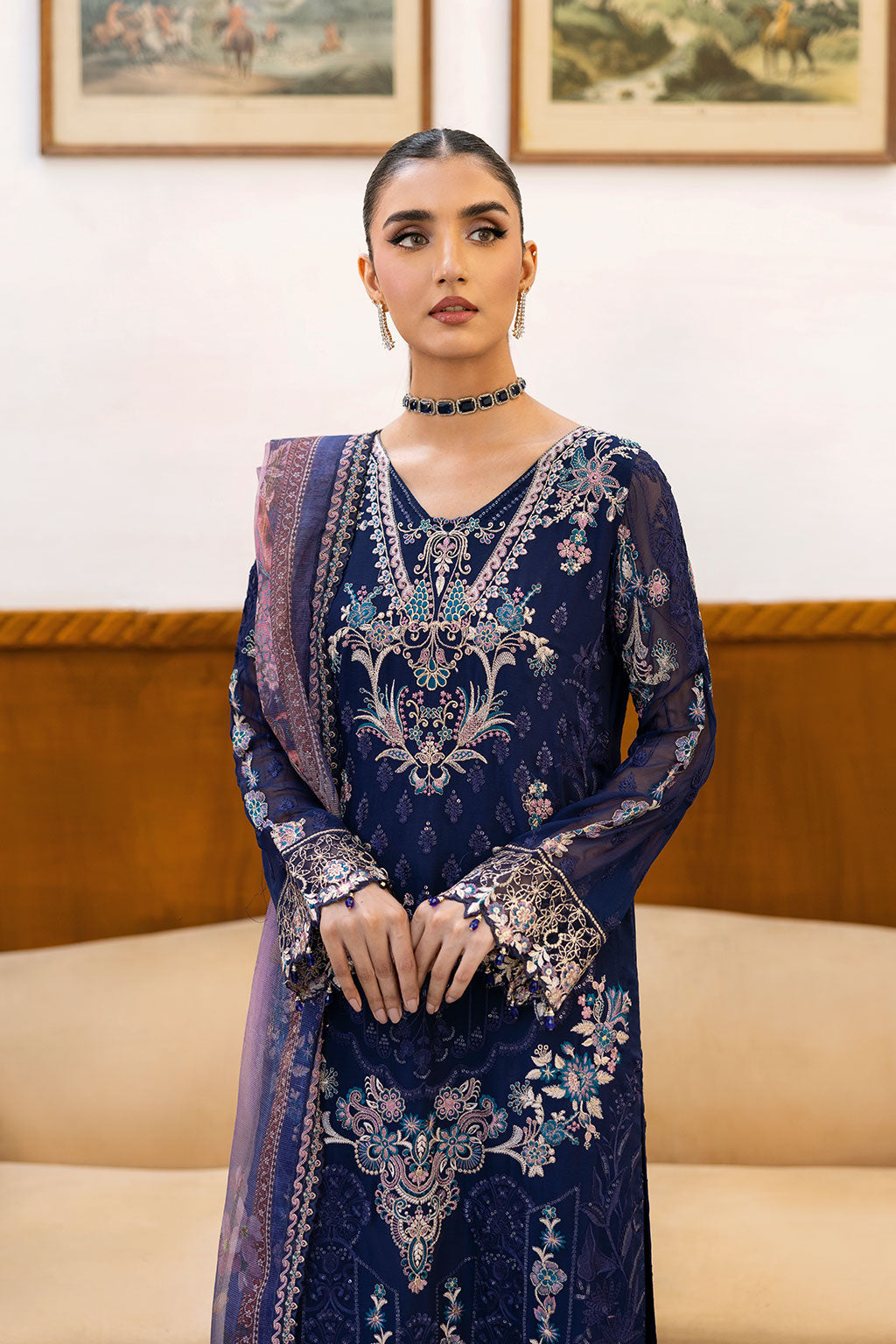 Ramsha | Chevron Chiffon Collection | A-1012 - Official Ramsha stockist in UK - Sakeena London