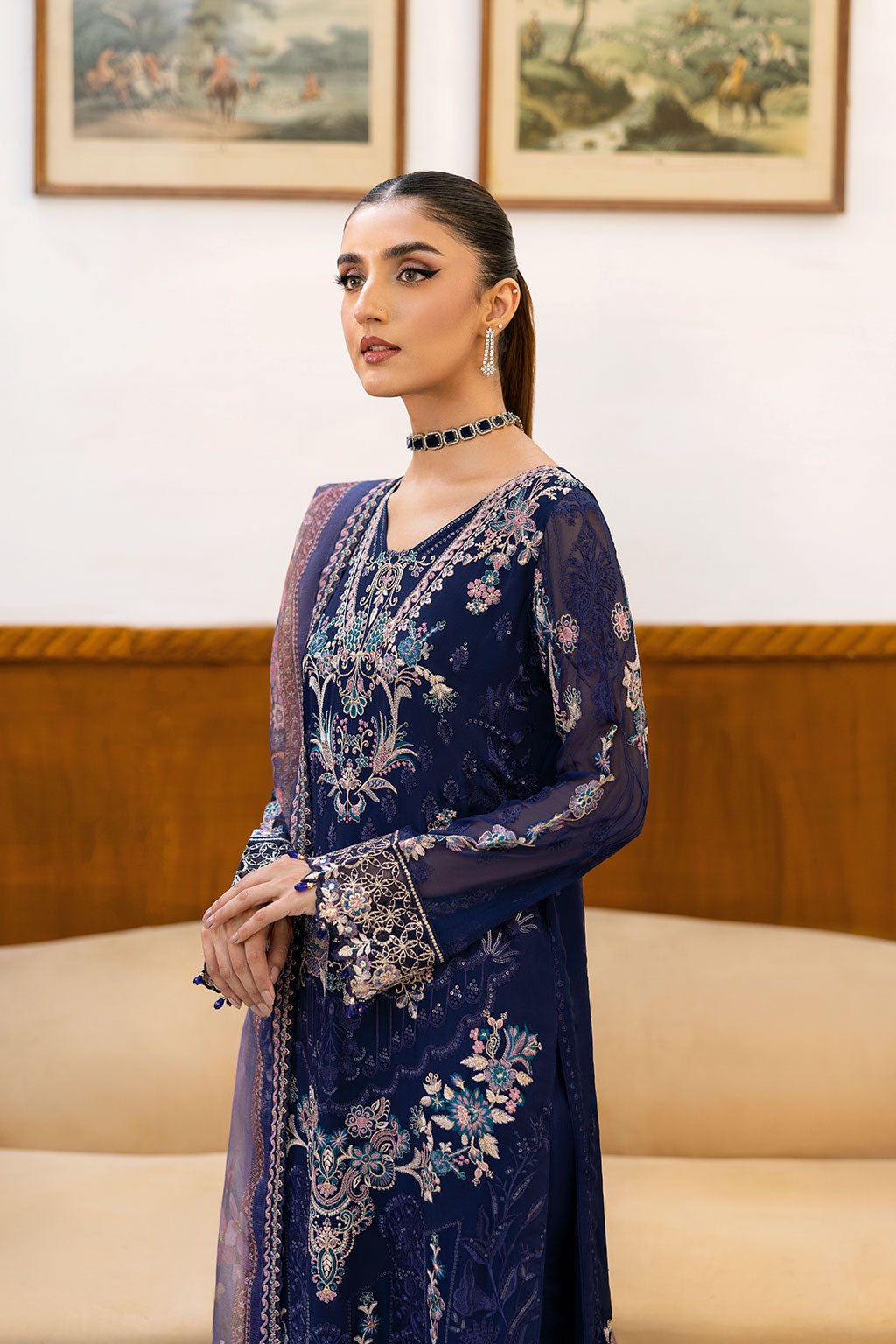 Ramsha | Chevron Chiffon Collection | A-1012 - Official Ramsha stockist in UK - Sakeena London